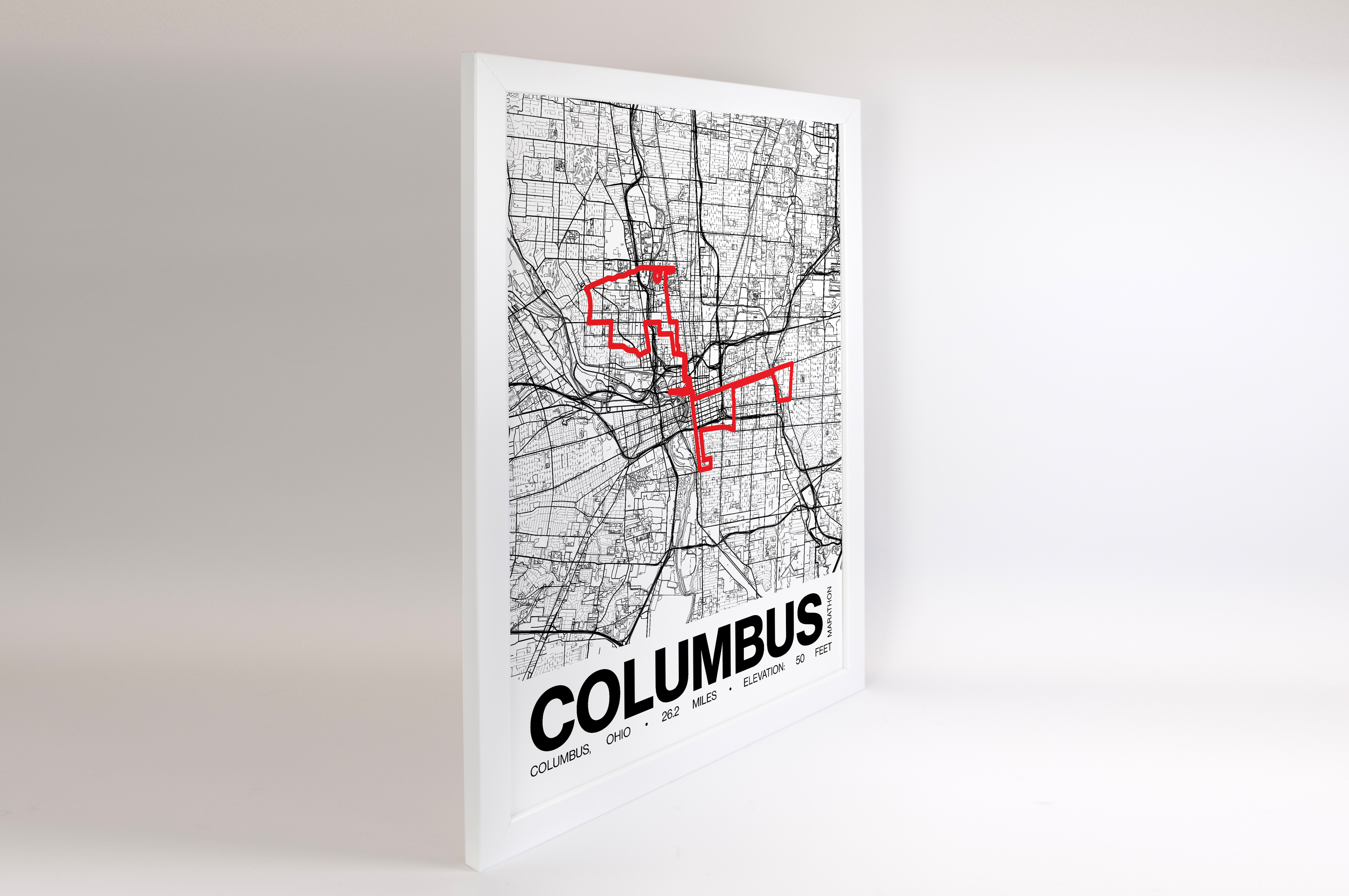 Columbus Marathon Poster - Grid Style
