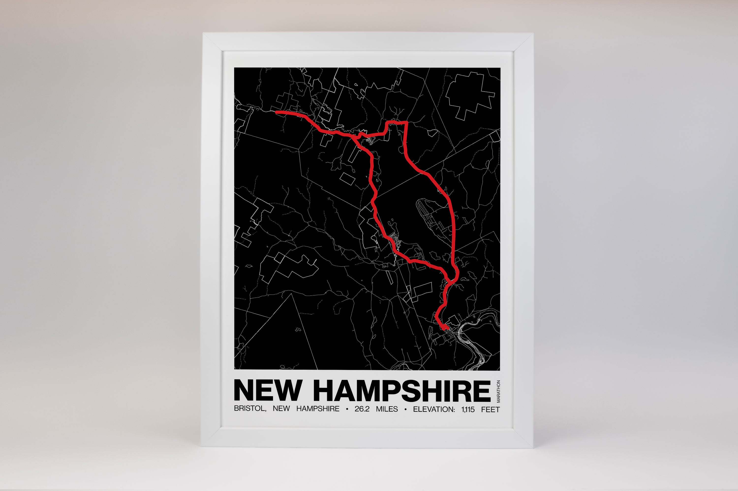 Concord New Hampshire Marathon Poster - Grid Style