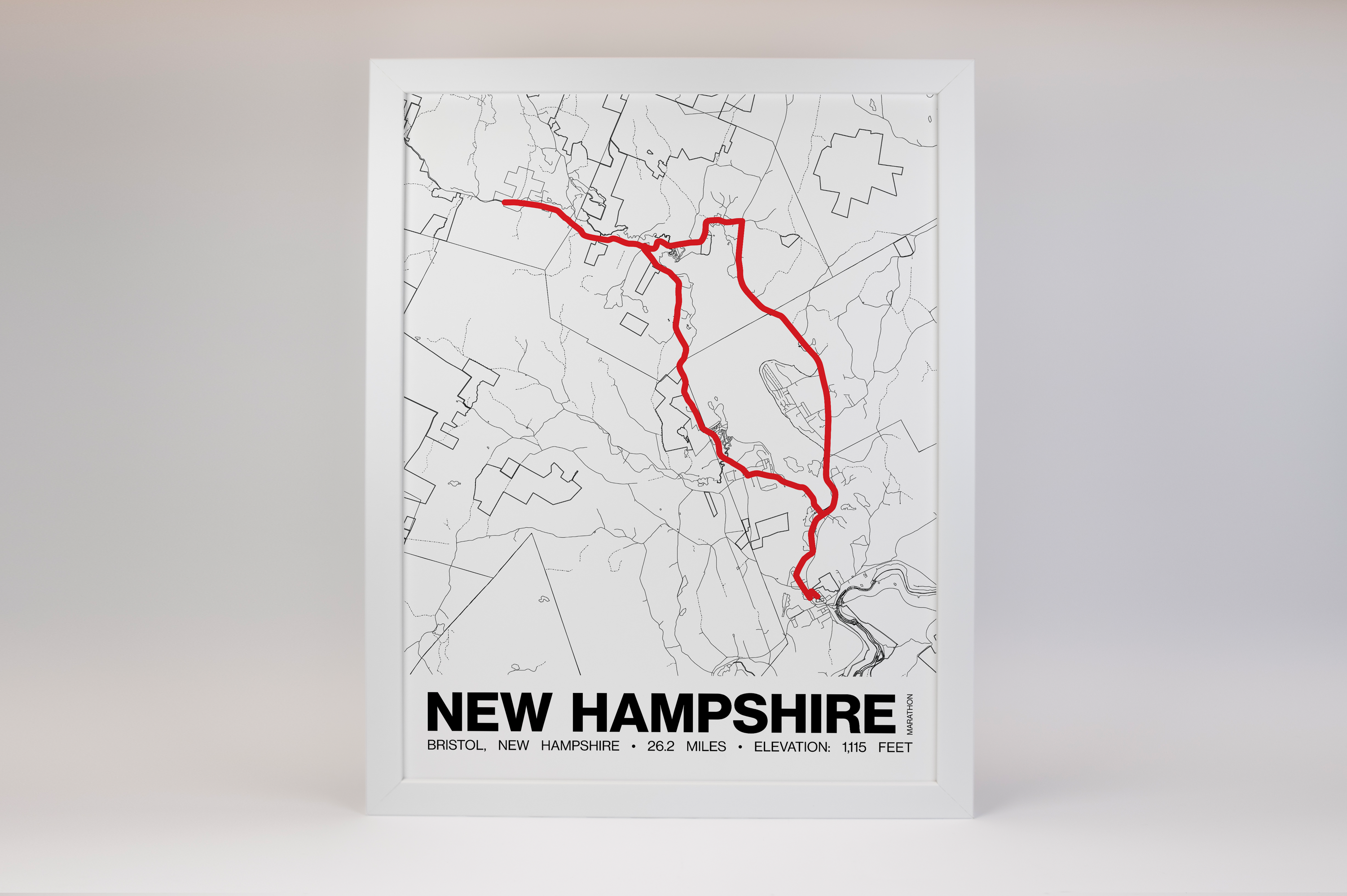 Concord New Hampshire Marathon Poster - Grid Style