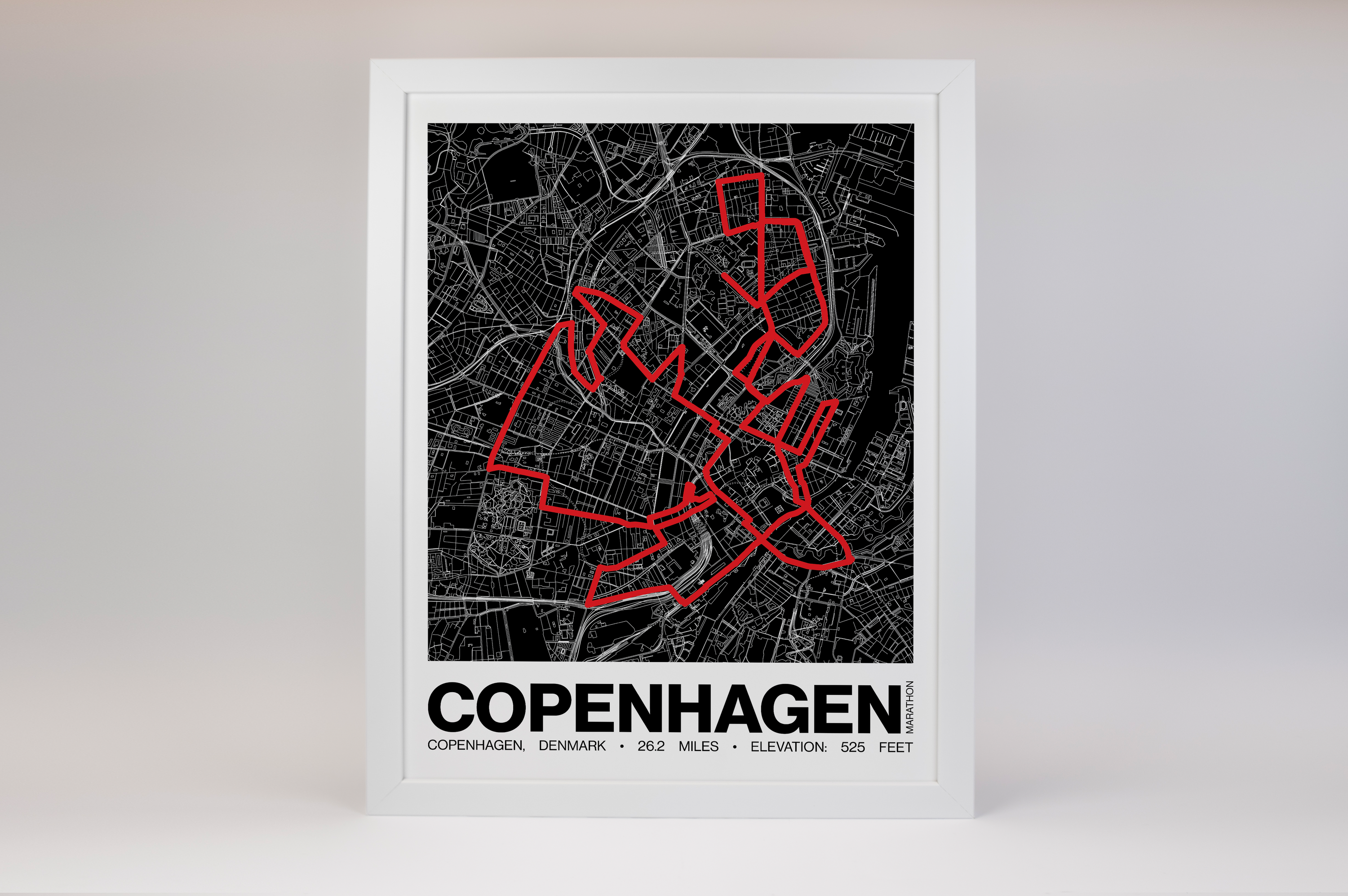 Copenhagen Marathon Poster - Grid Style