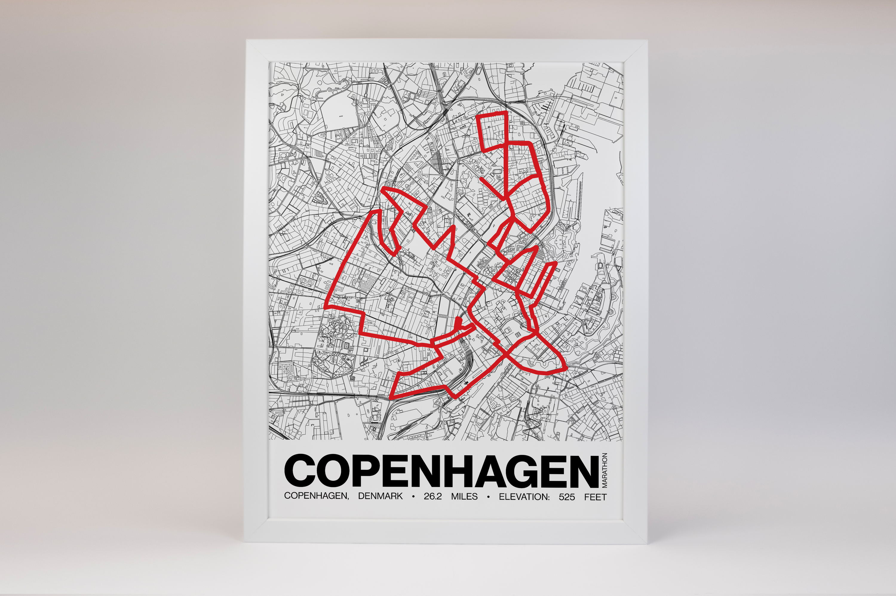 Copenhagen Marathon Poster - Grid Style