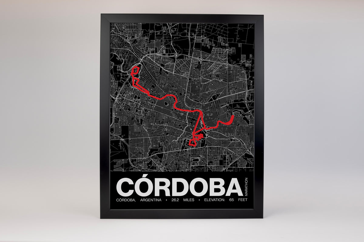 Cordoba Marathon Argentina Poster - Grid Style