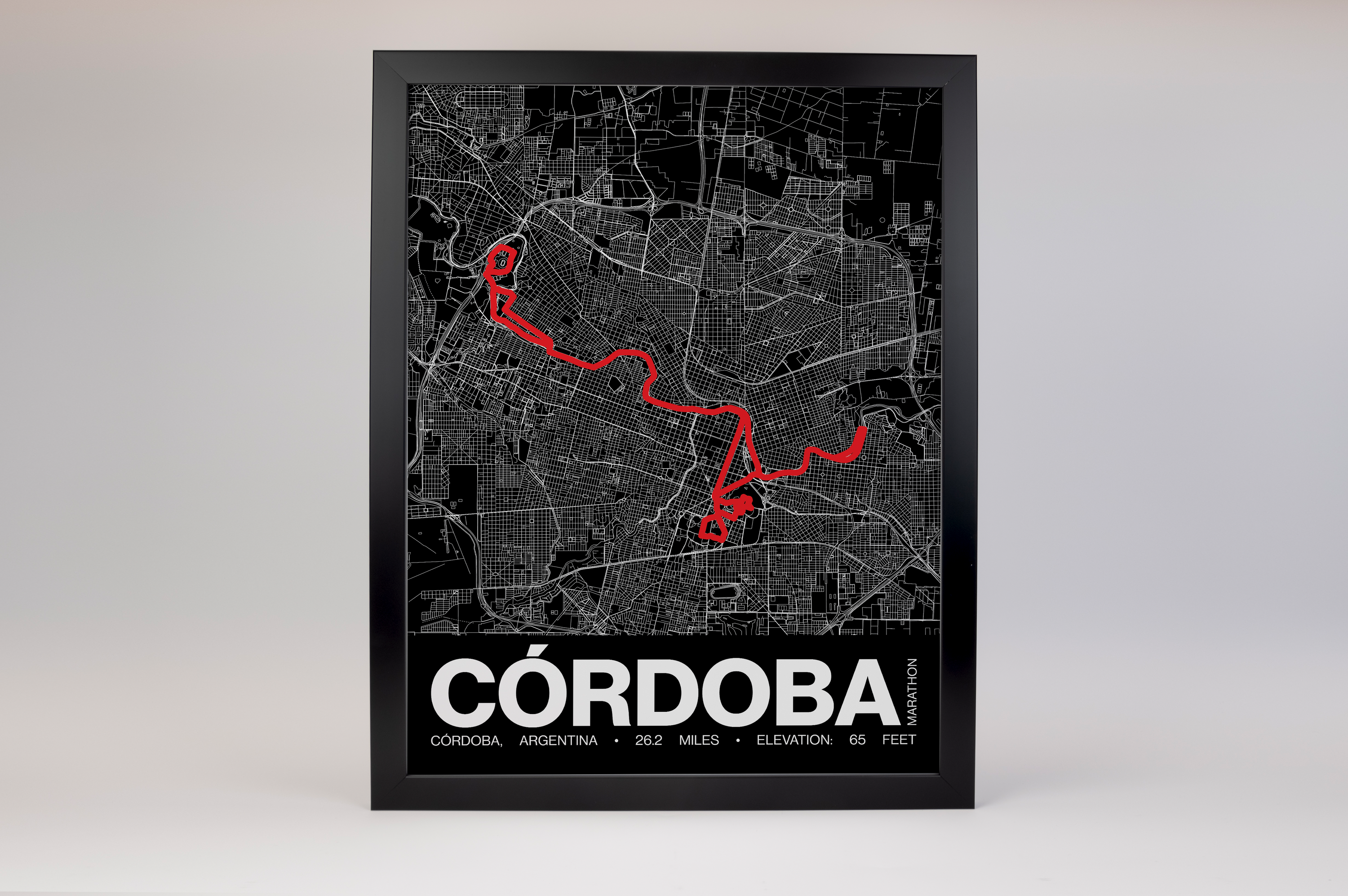 Cordoba Marathon Argentina Poster - Grid Style
