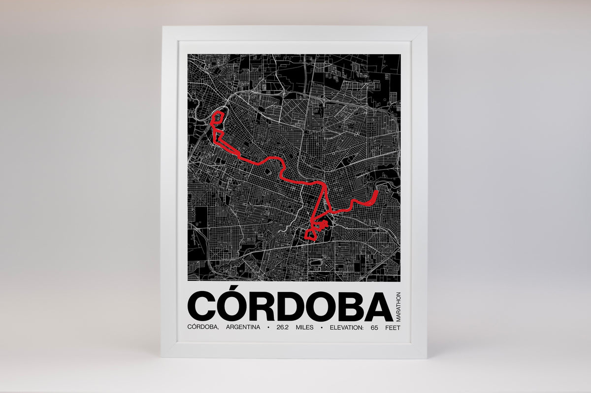 Cordoba Marathon Argentina Poster - Grid Style
