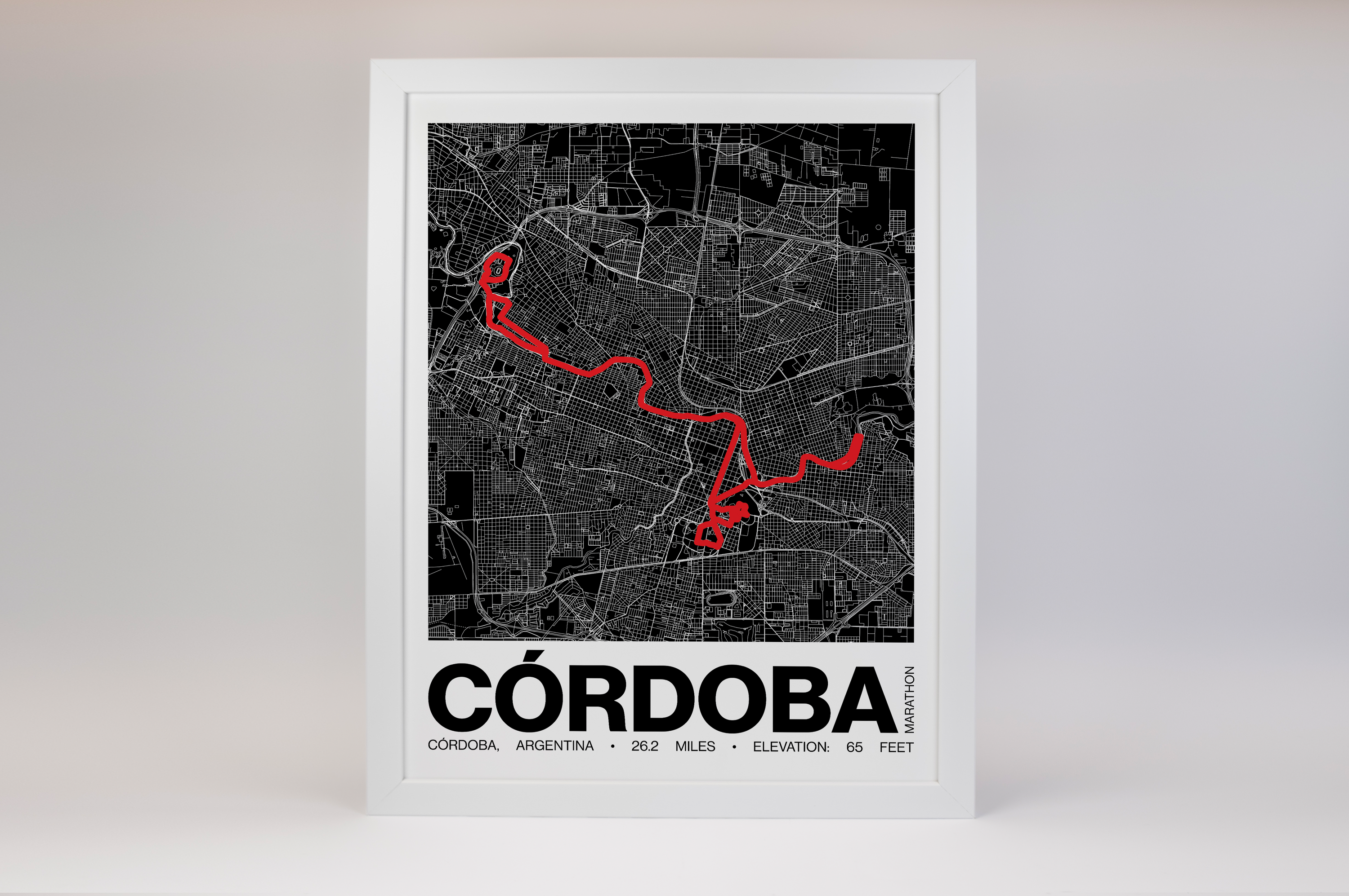 Cordoba Marathon Argentina Poster - Grid Style