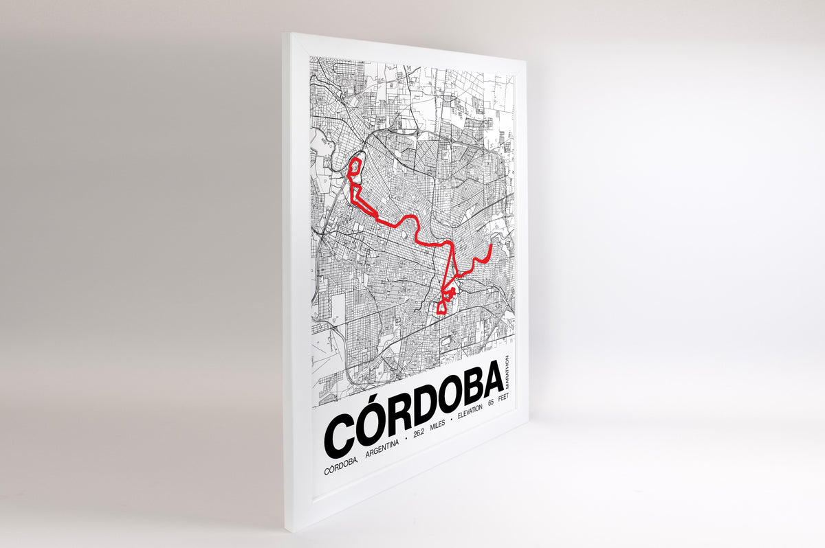 Cordoba Marathon Argentina Poster - Grid Style