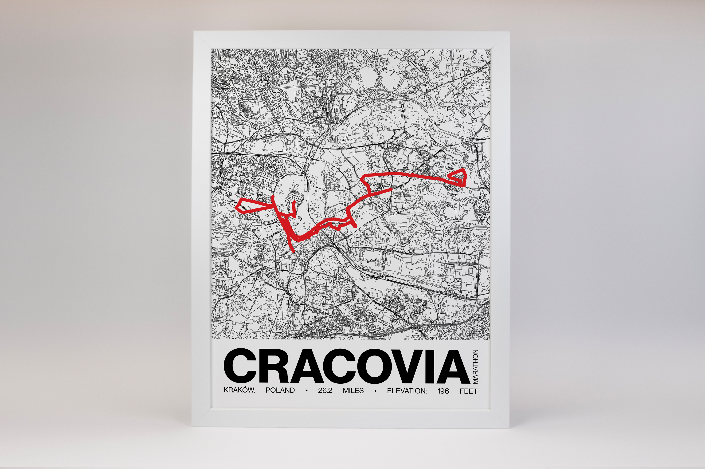 Cracovia Marathon Poster - Grid Style