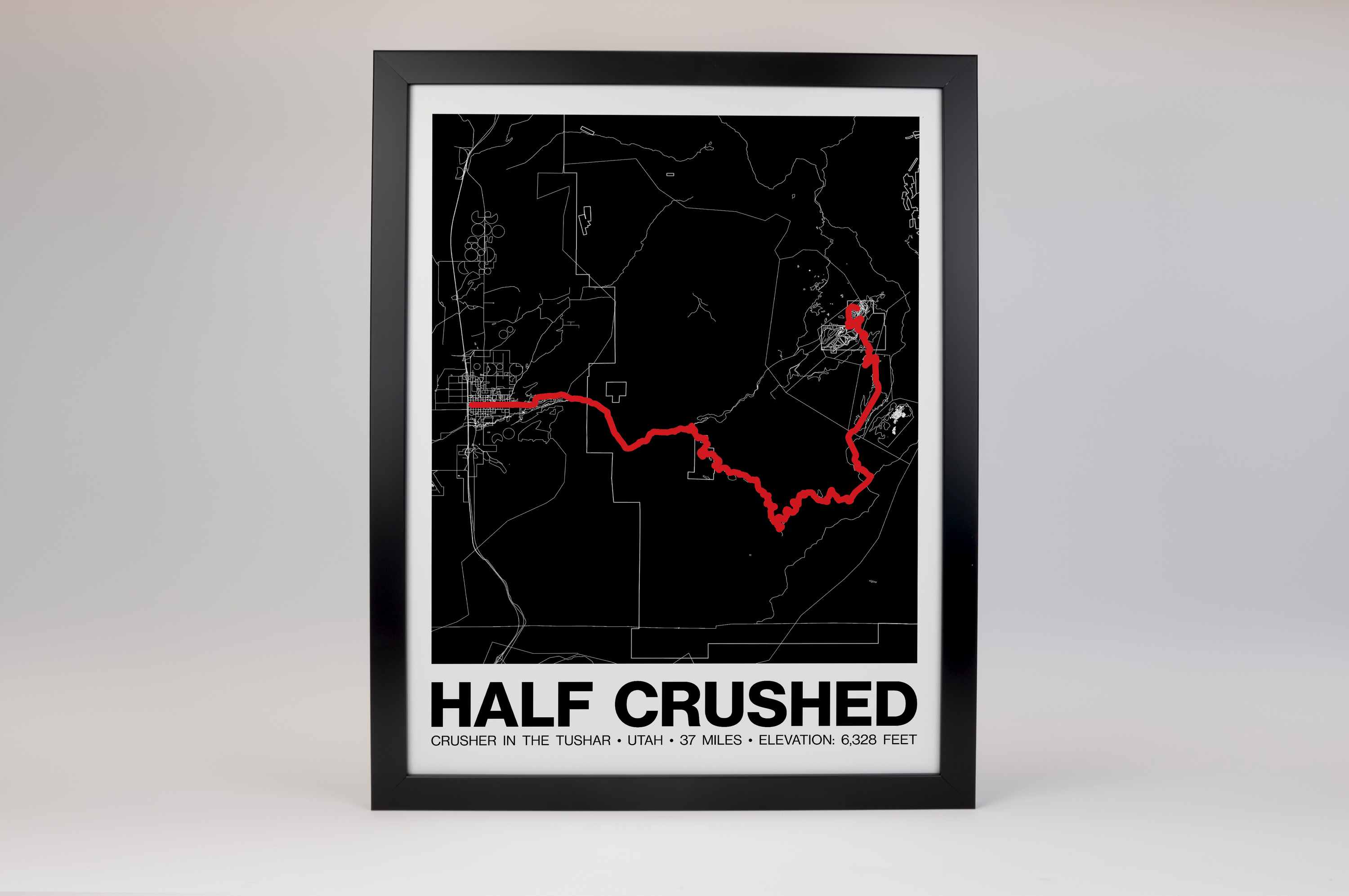 Crusher in the Tushar 37 Mile Half Crushed Poster - Grid Style