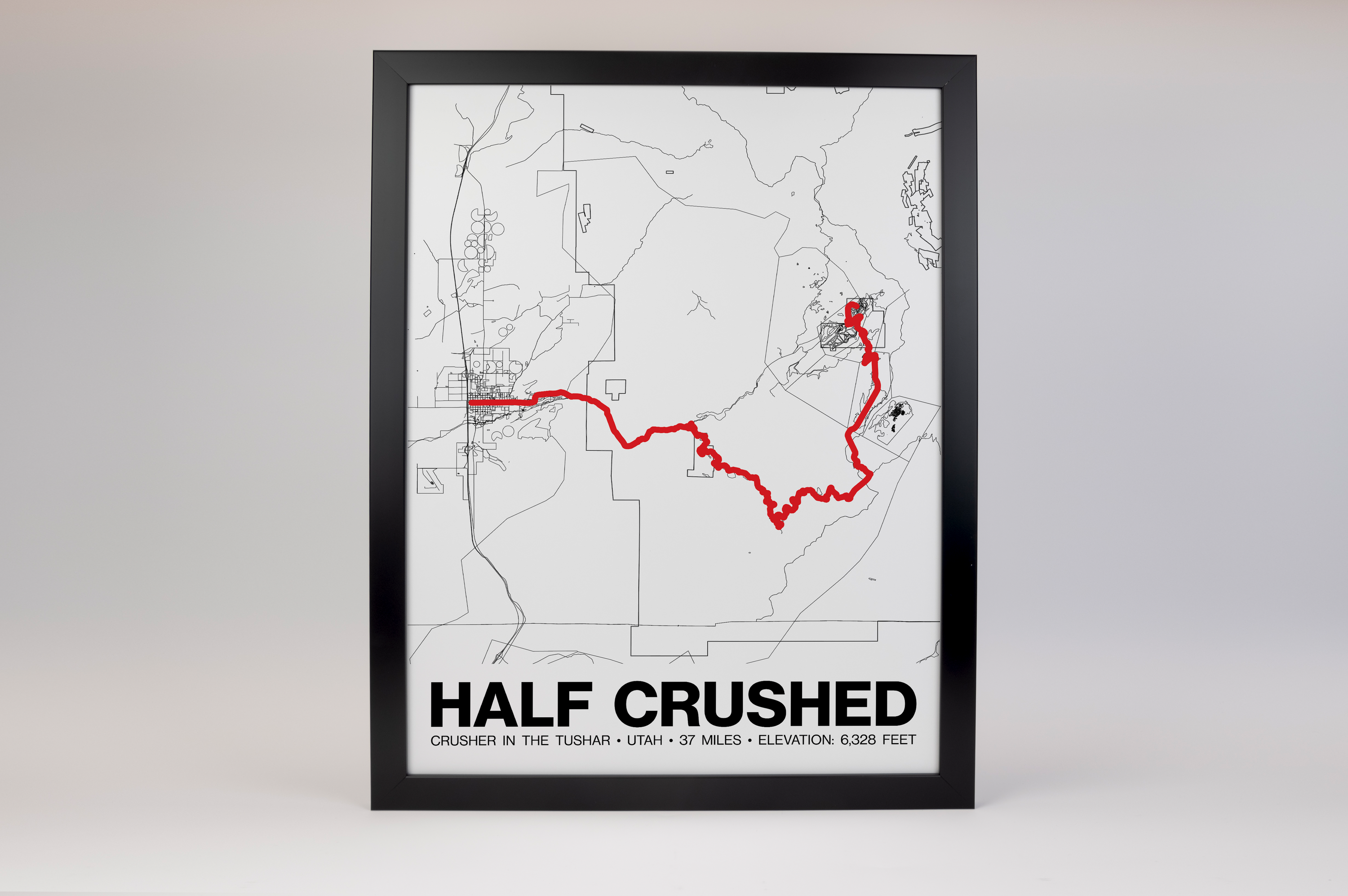 Crusher in the Tushar 37 Mile Half Crushed Poster - Grid Style