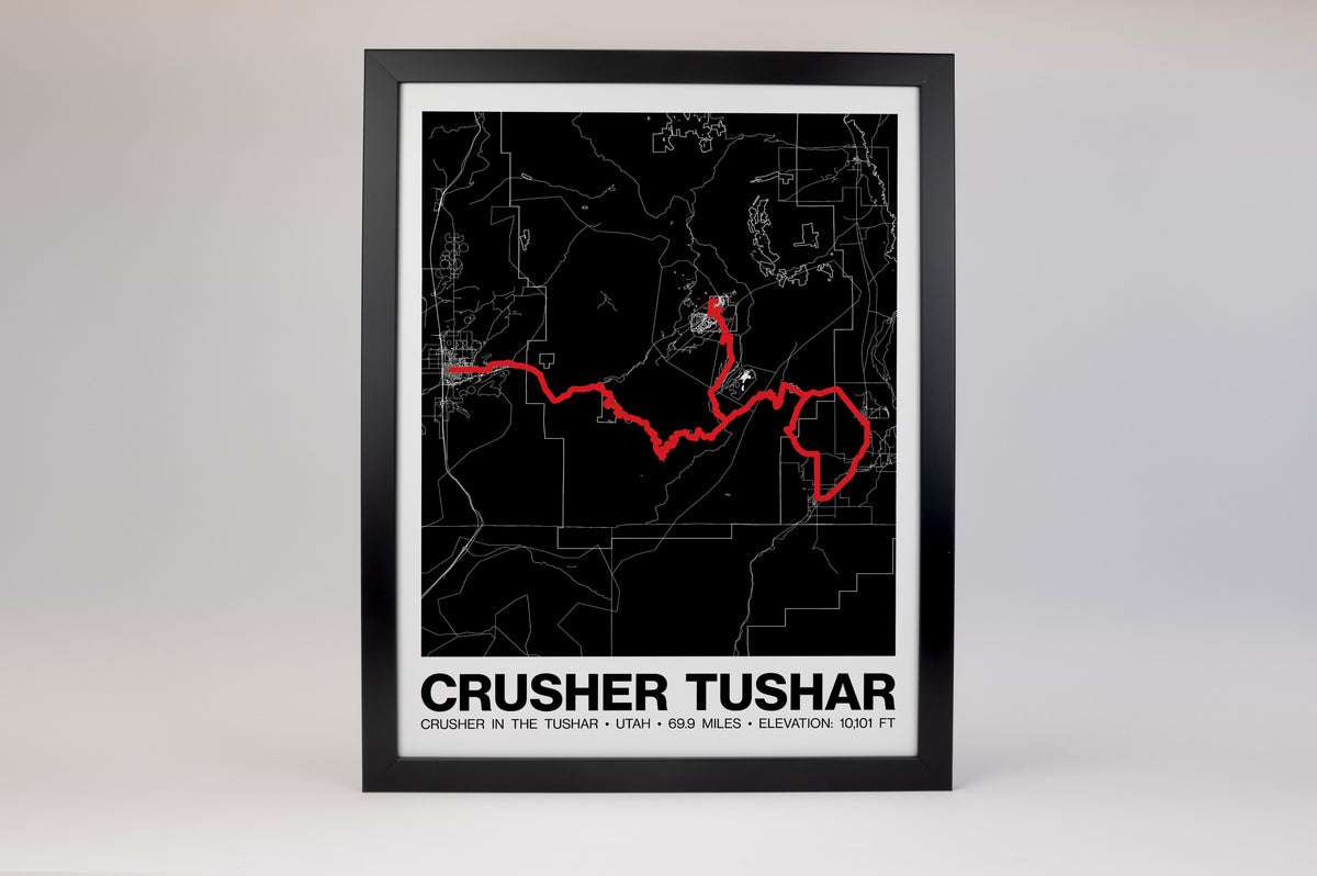 Crusher in the Tushar 69.9 Miles Poster - Grid Style