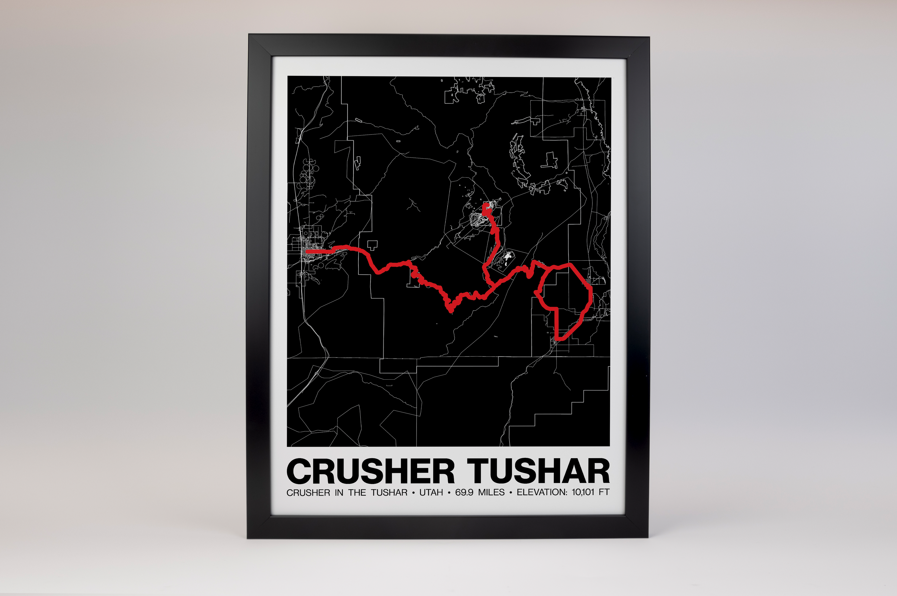Crusher in the Tushar 69.9 Miles Poster - Grid Style
