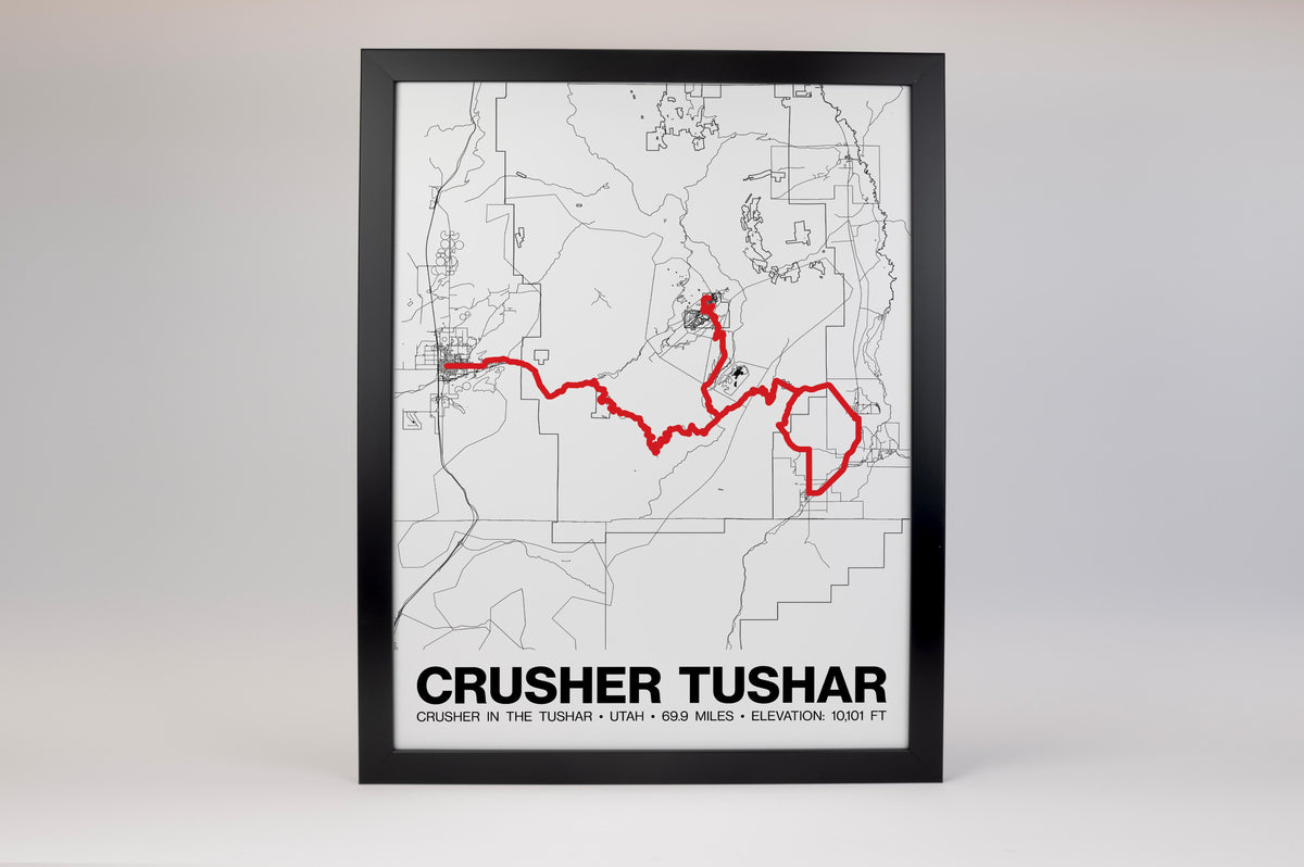 Crusher in the Tushar 69.9 Miles Poster - Grid Style