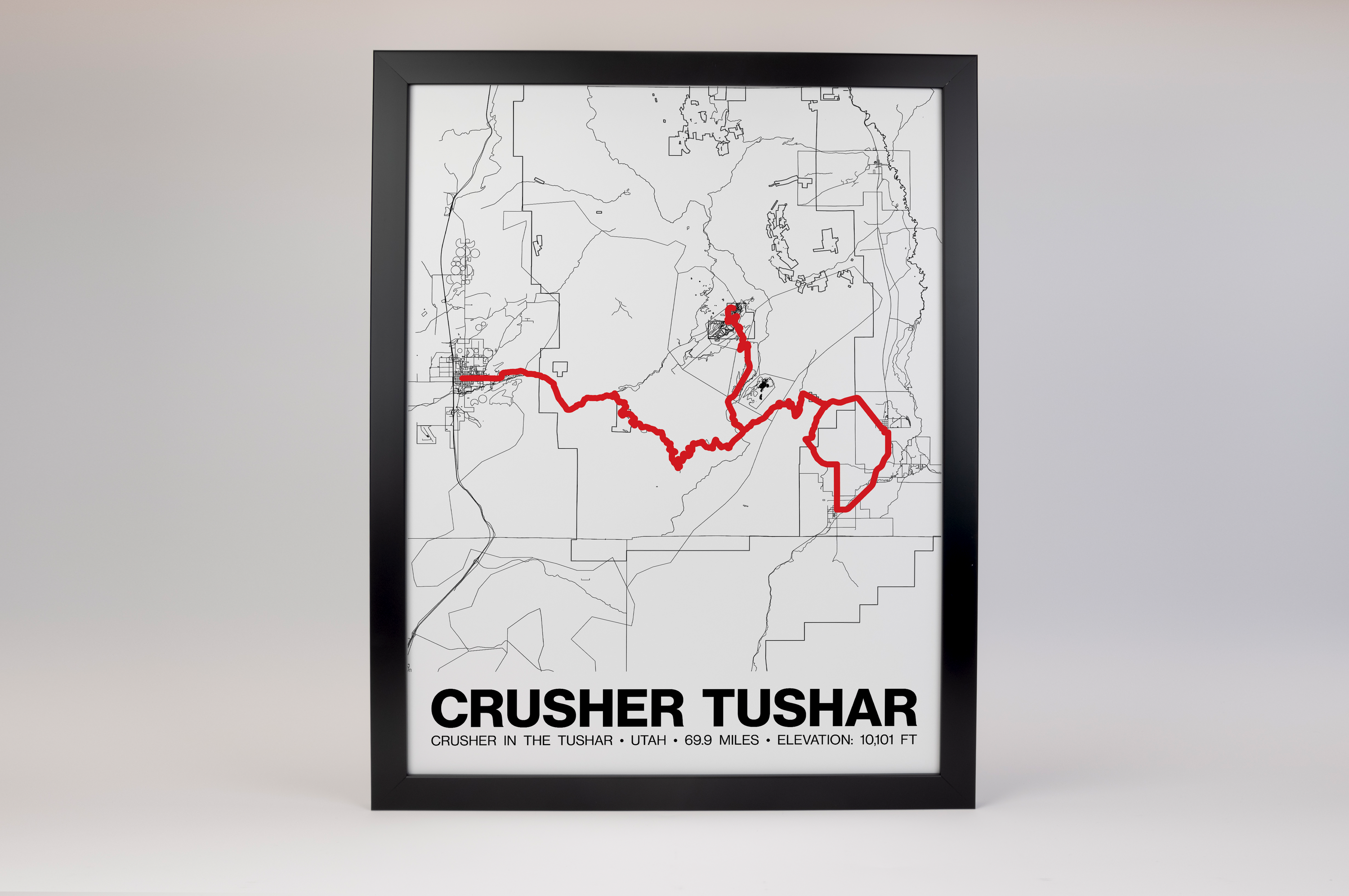 Crusher in the Tushar 69.9 Miles Poster - Grid Style
