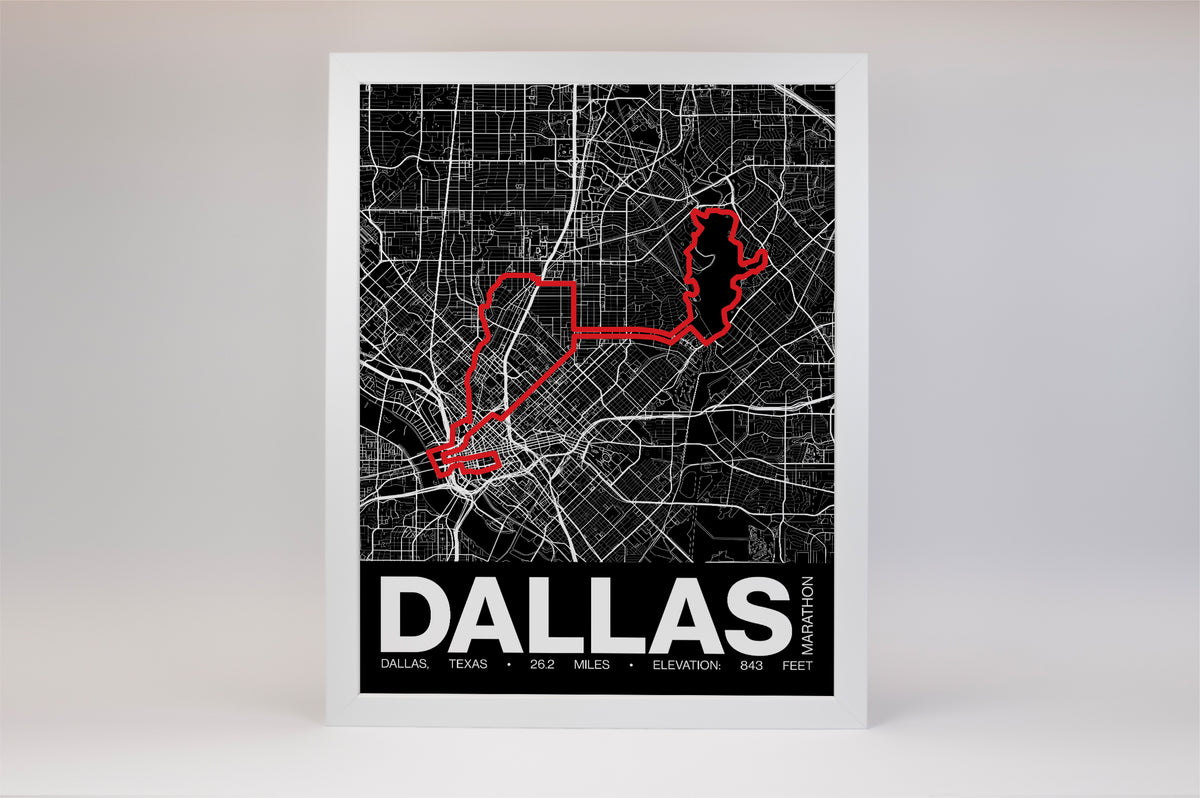 Dallas White Rock Marathon Poster - Grid Style