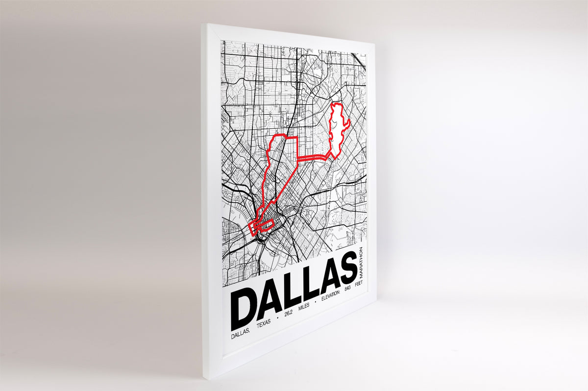 Dallas White Rock Marathon Poster - Grid Style