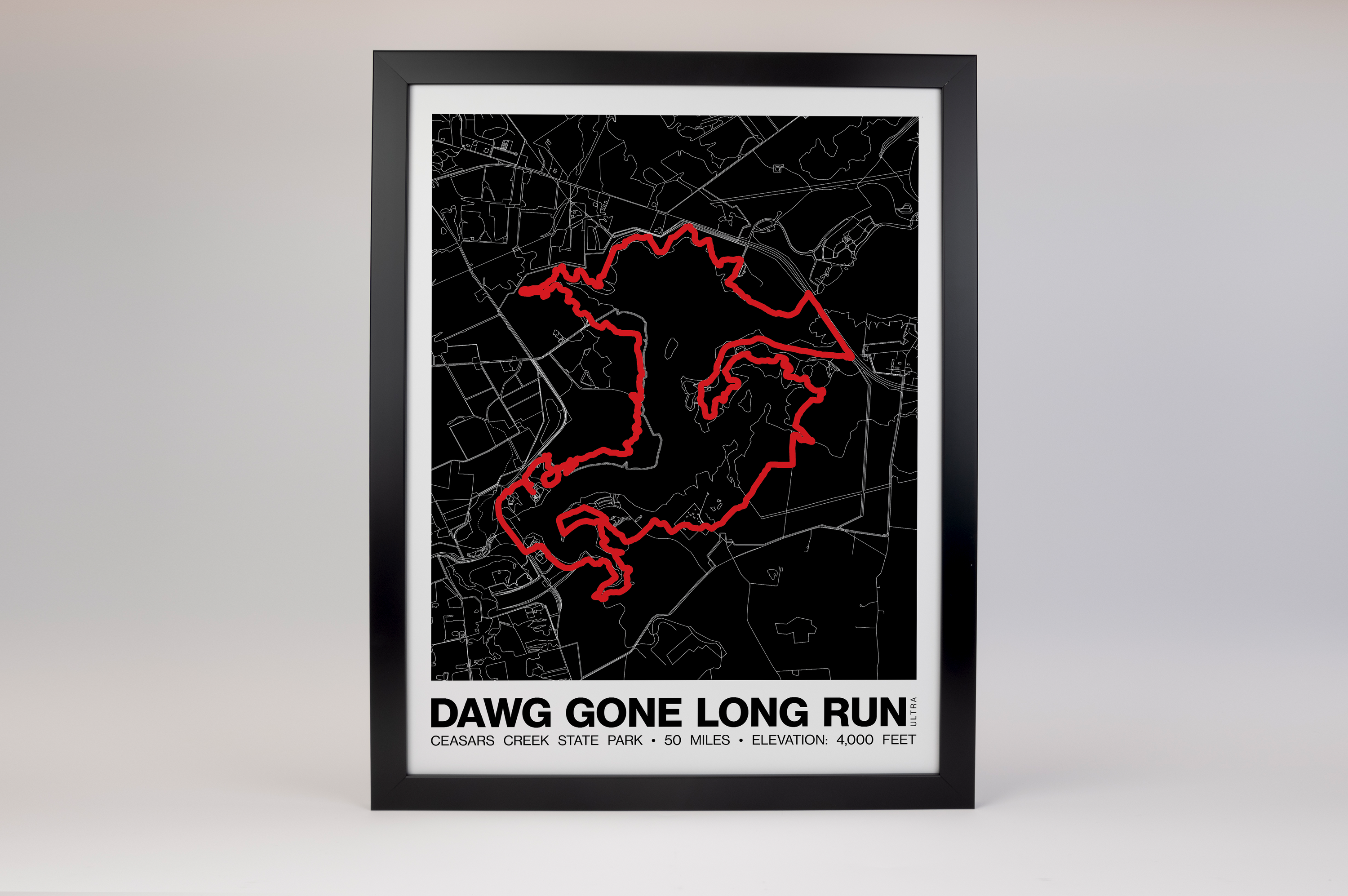 Dawg Gone Long Run 50 Miler Poster - Grid Style