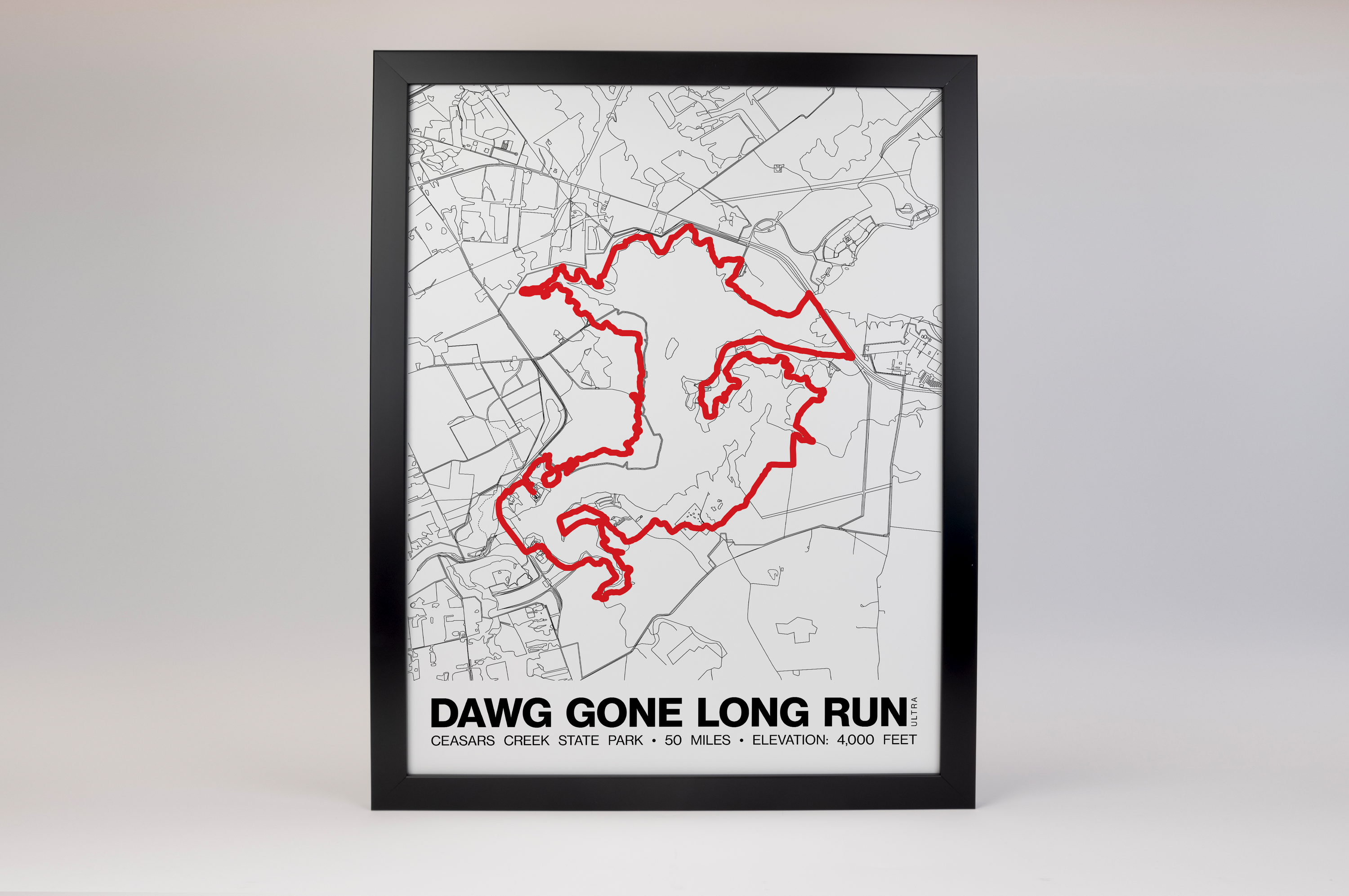 Dawg Gone Long Run 50 Miler Poster - Grid Style