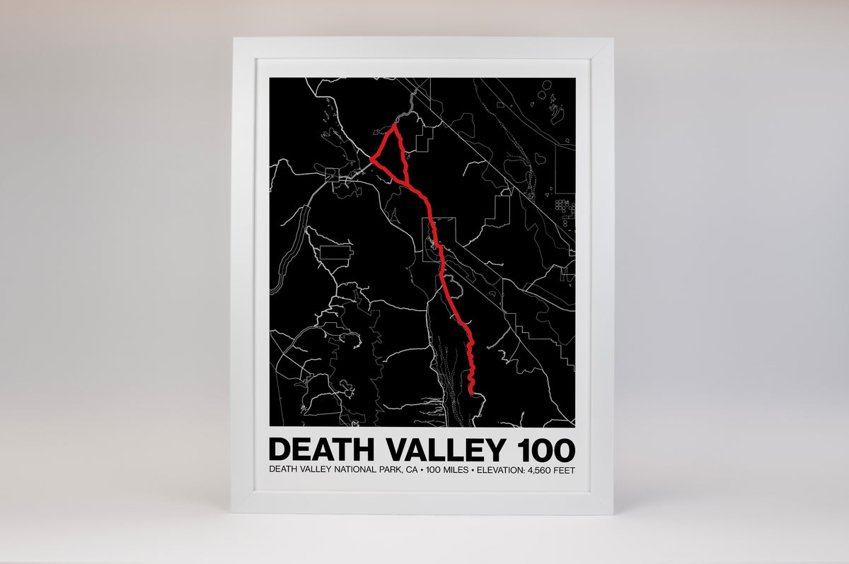 Death Valley Century - 100 Miles Poster - Grid Style