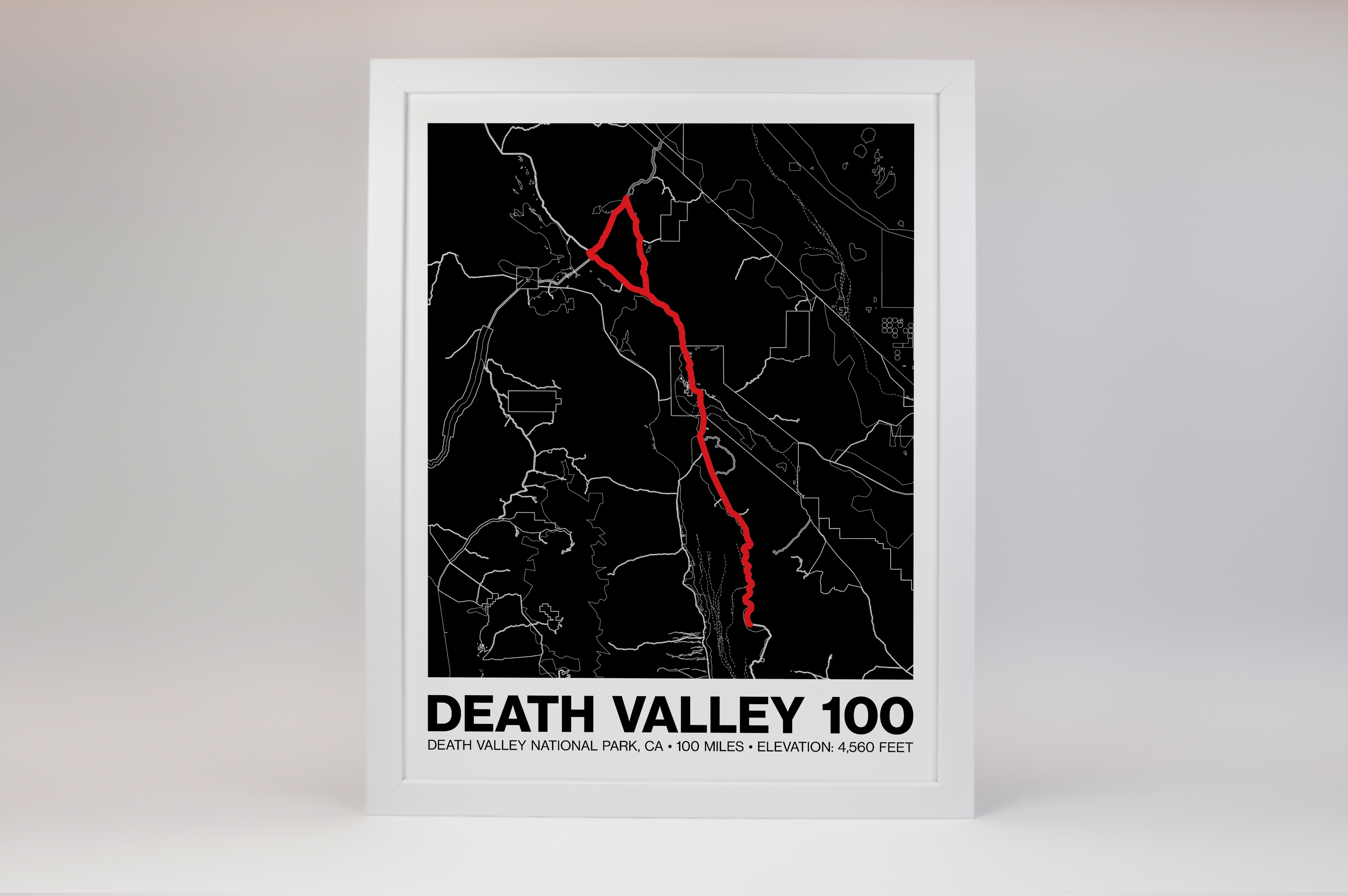 Death Valley Century - 100 Miles Poster - Grid Style