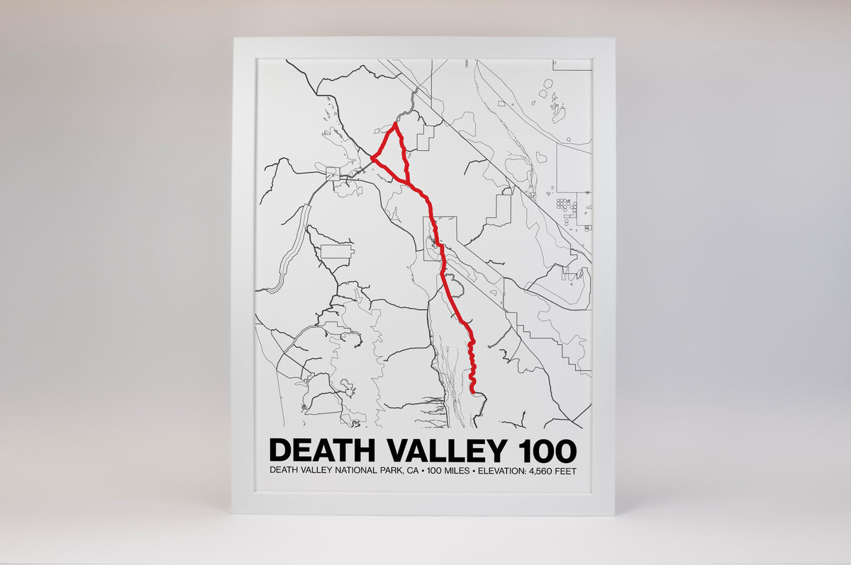 Death Valley Century - 100 Miles Poster - Grid Style