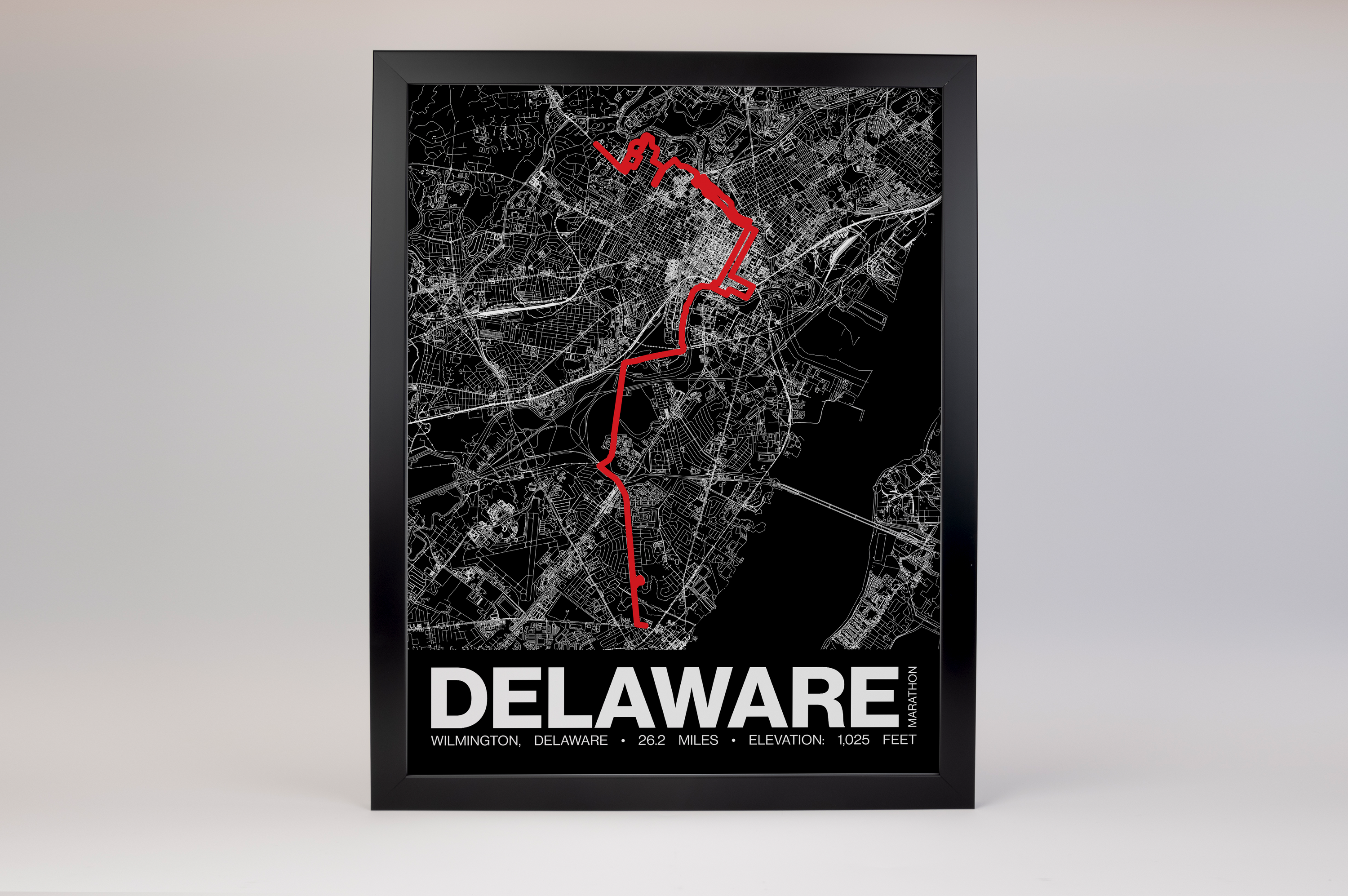Delaware Marathon Running Festival Marathon Poster - Grid Style