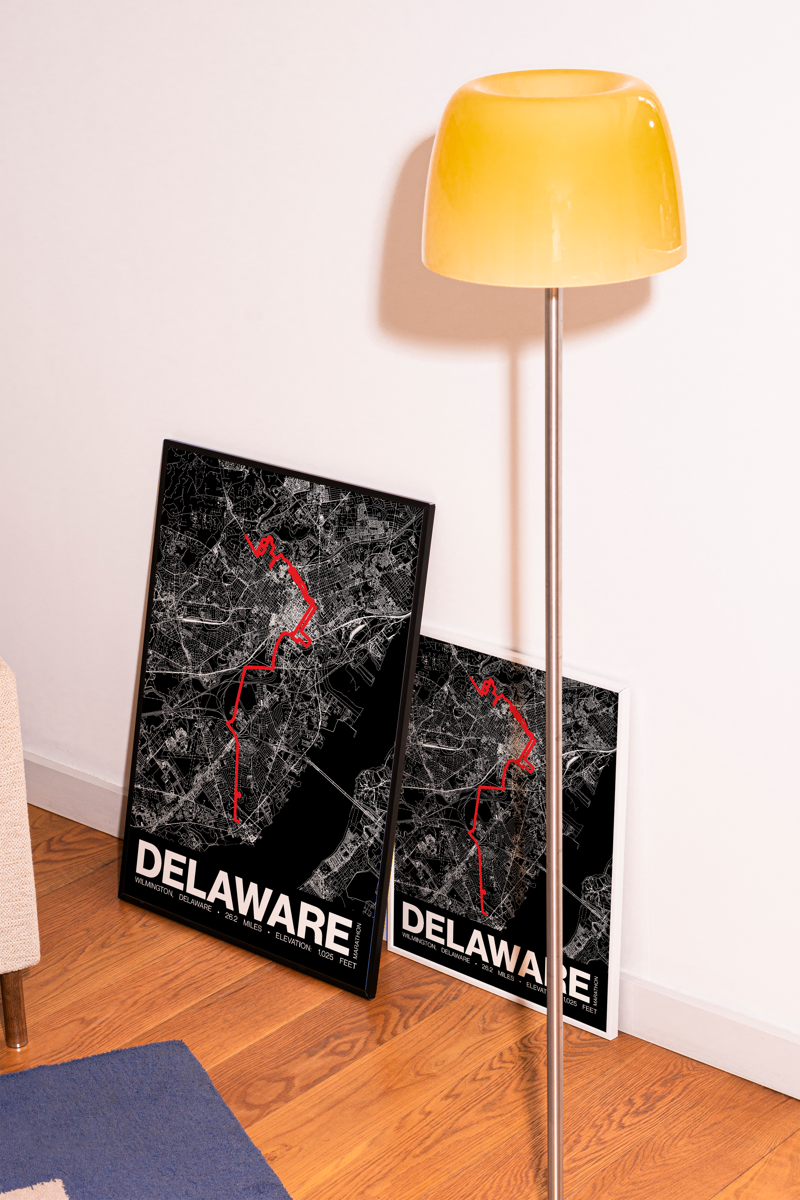 Delaware Marathon Running Festival Marathon Poster - Grid Style