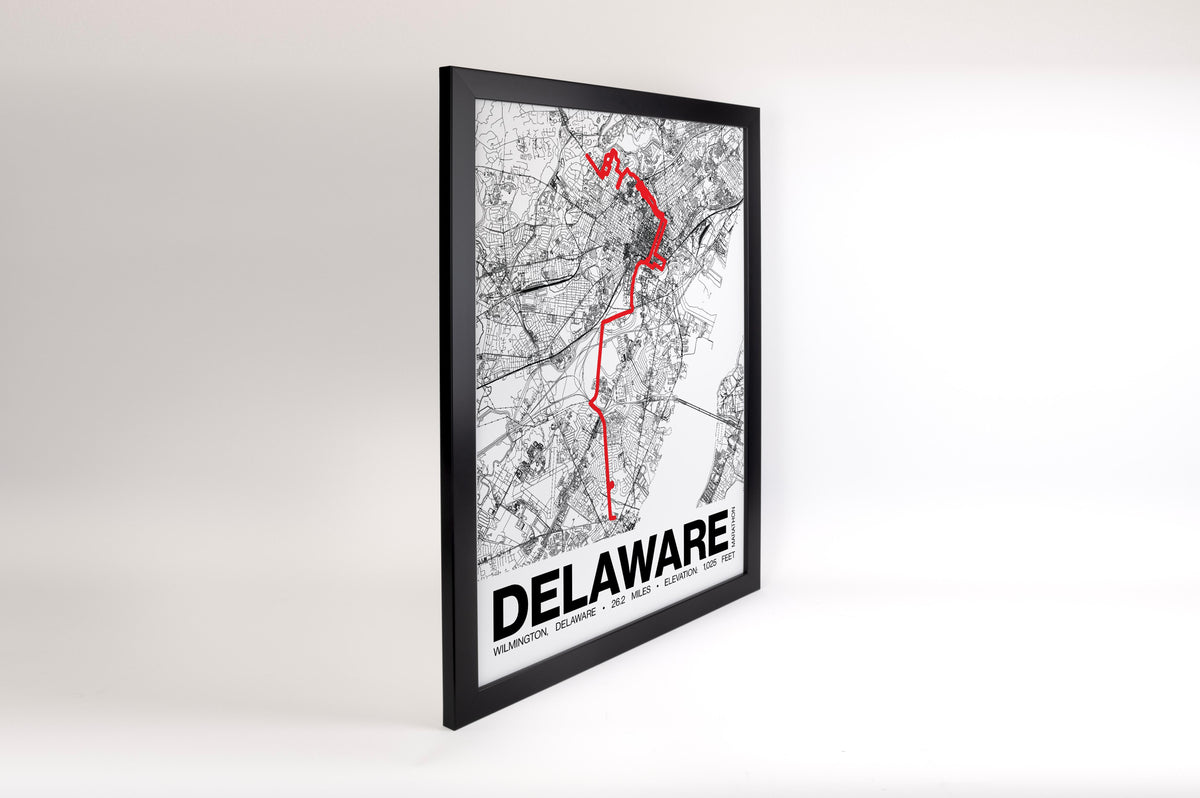 Delaware Marathon Running Festival Marathon Poster - Grid Style