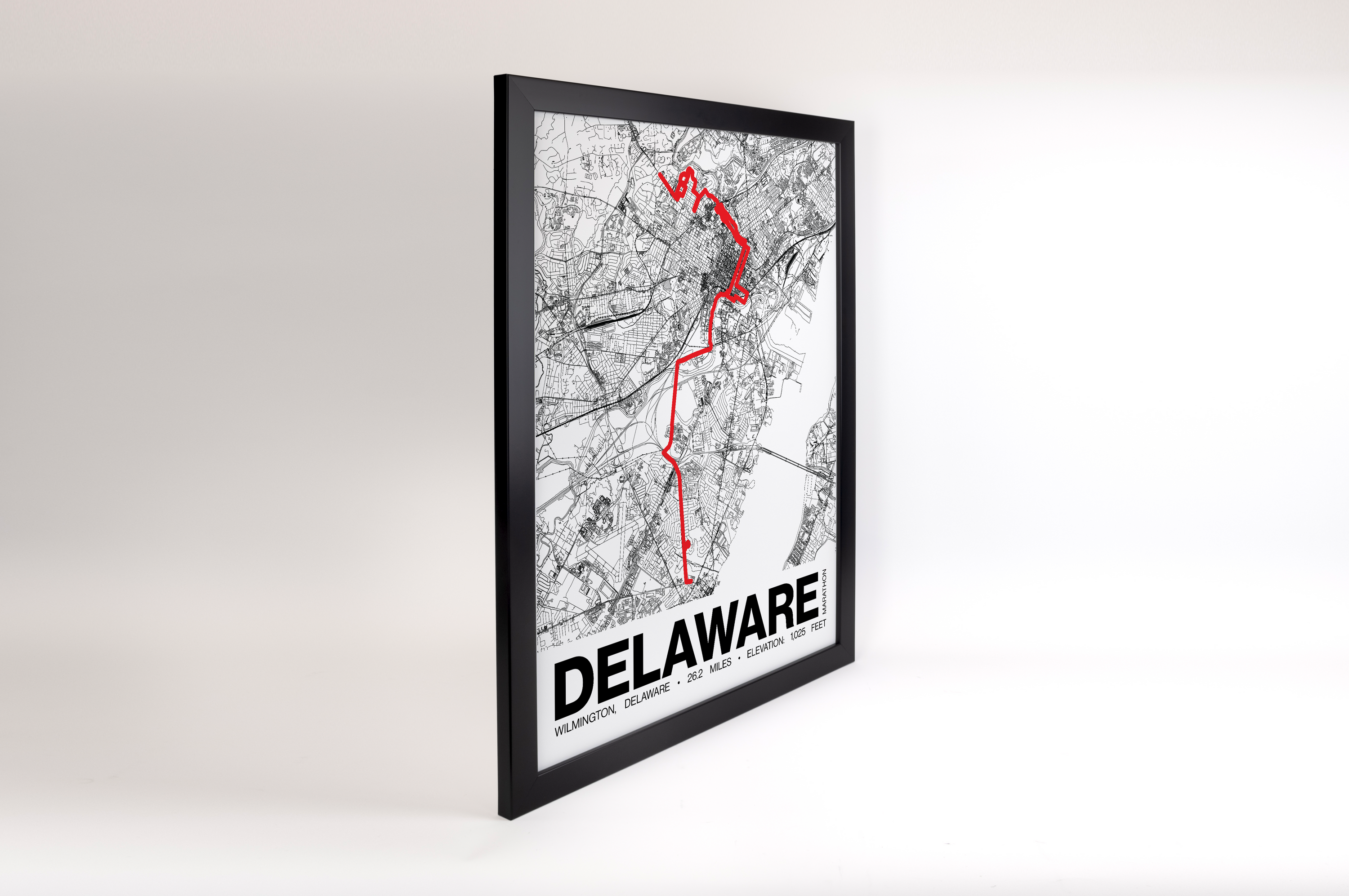 Delaware Marathon Running Festival Marathon Poster - Grid Style