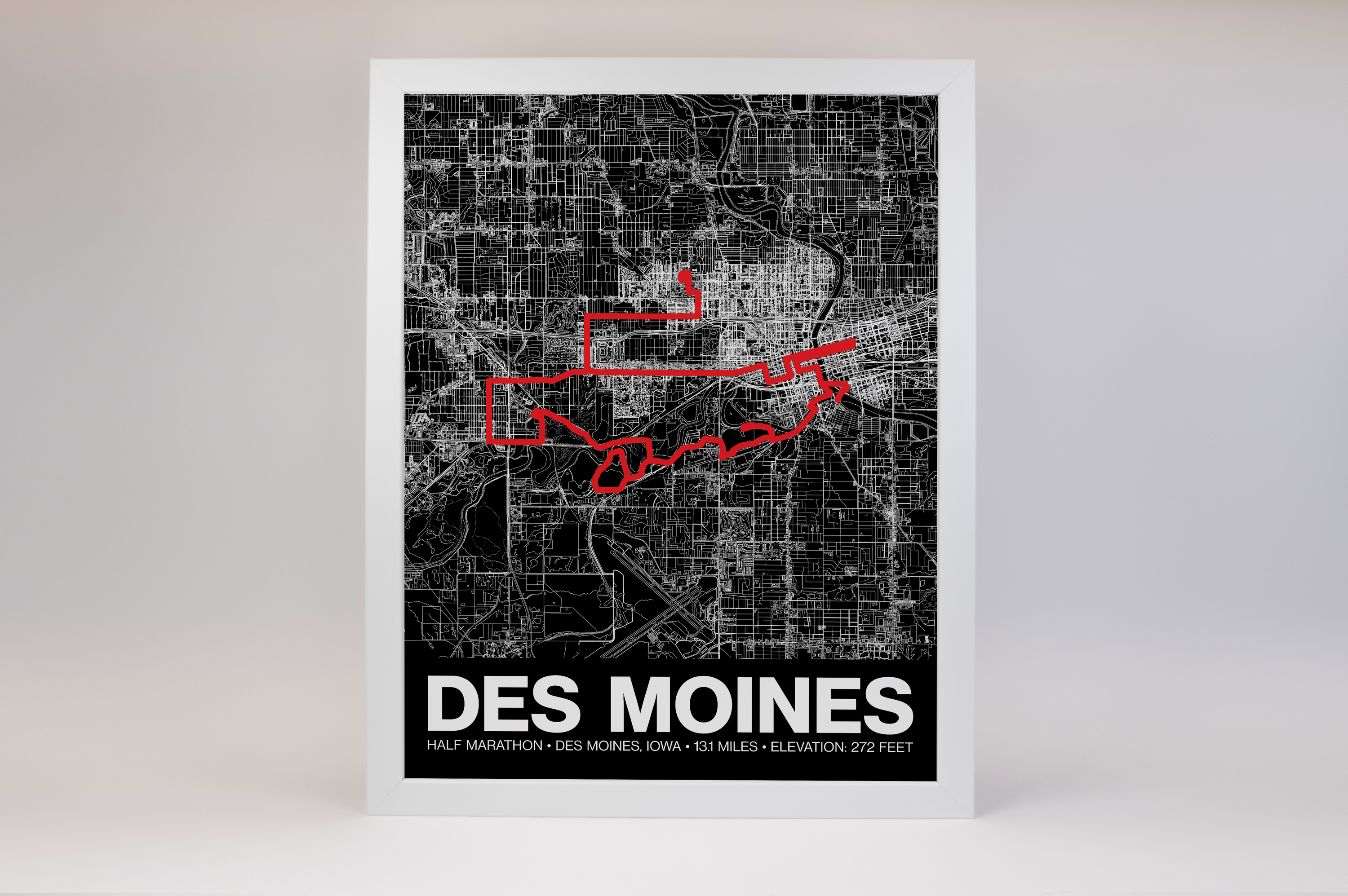 Des Moines Half Marathon Poster - Grid Style