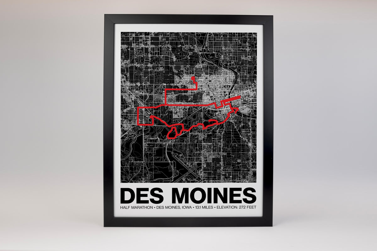 Des Moines Half Marathon Poster - Grid Style