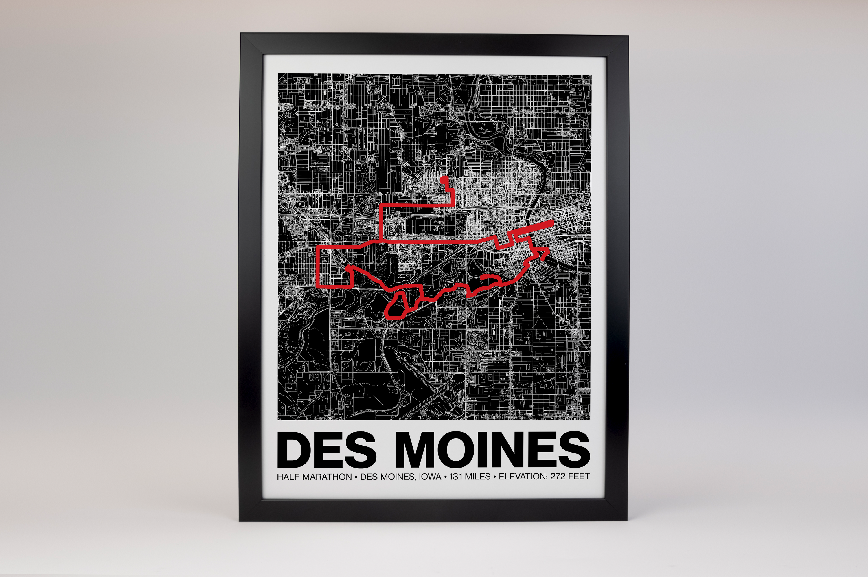 Des Moines Half Marathon Poster - Grid Style