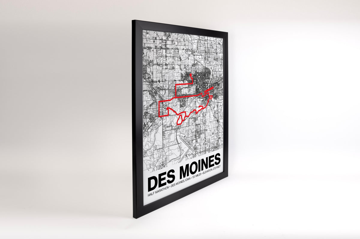 Des Moines Half Marathon Poster - Grid Style