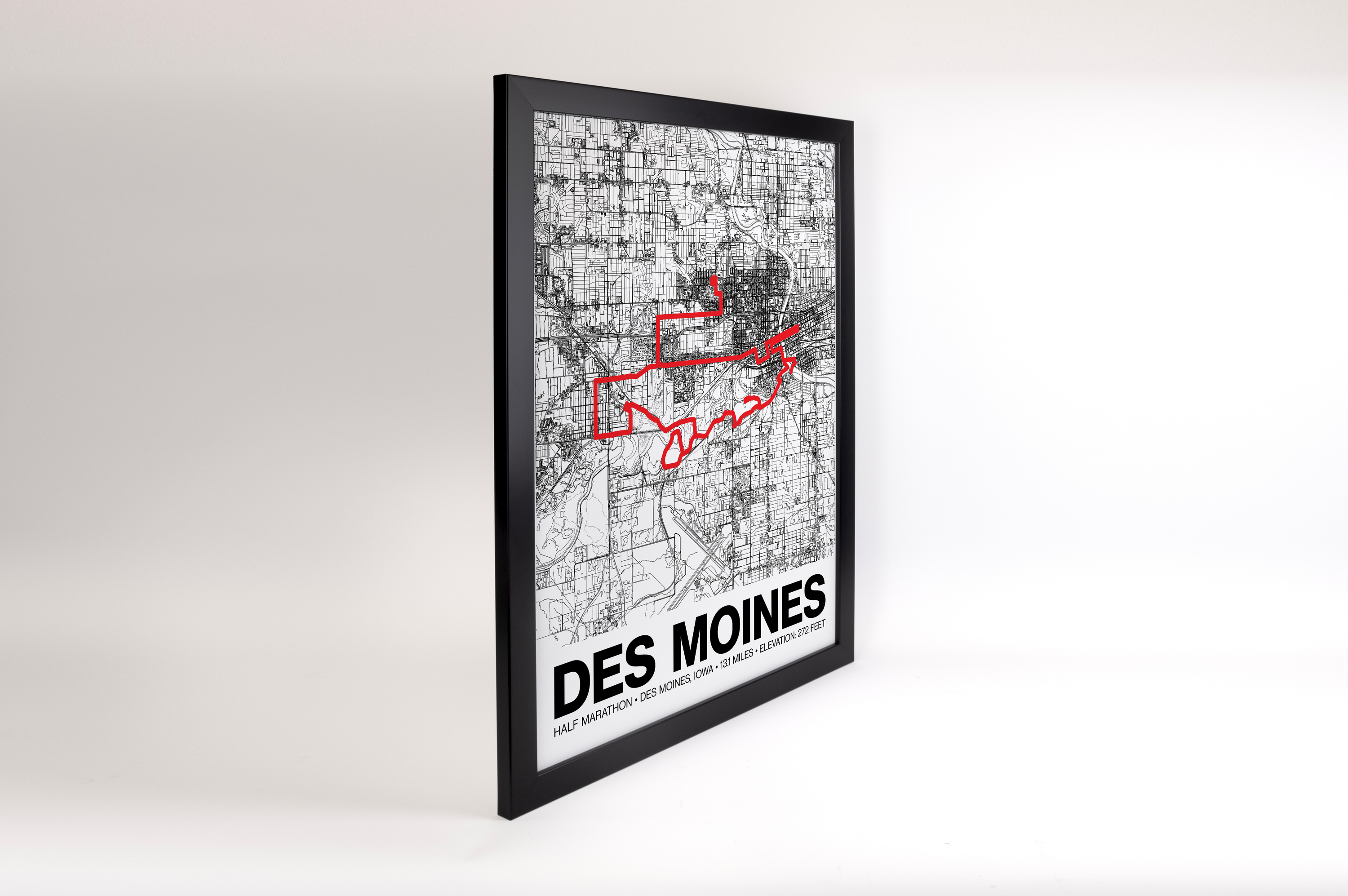 Des Moines Half Marathon Poster - Grid Style