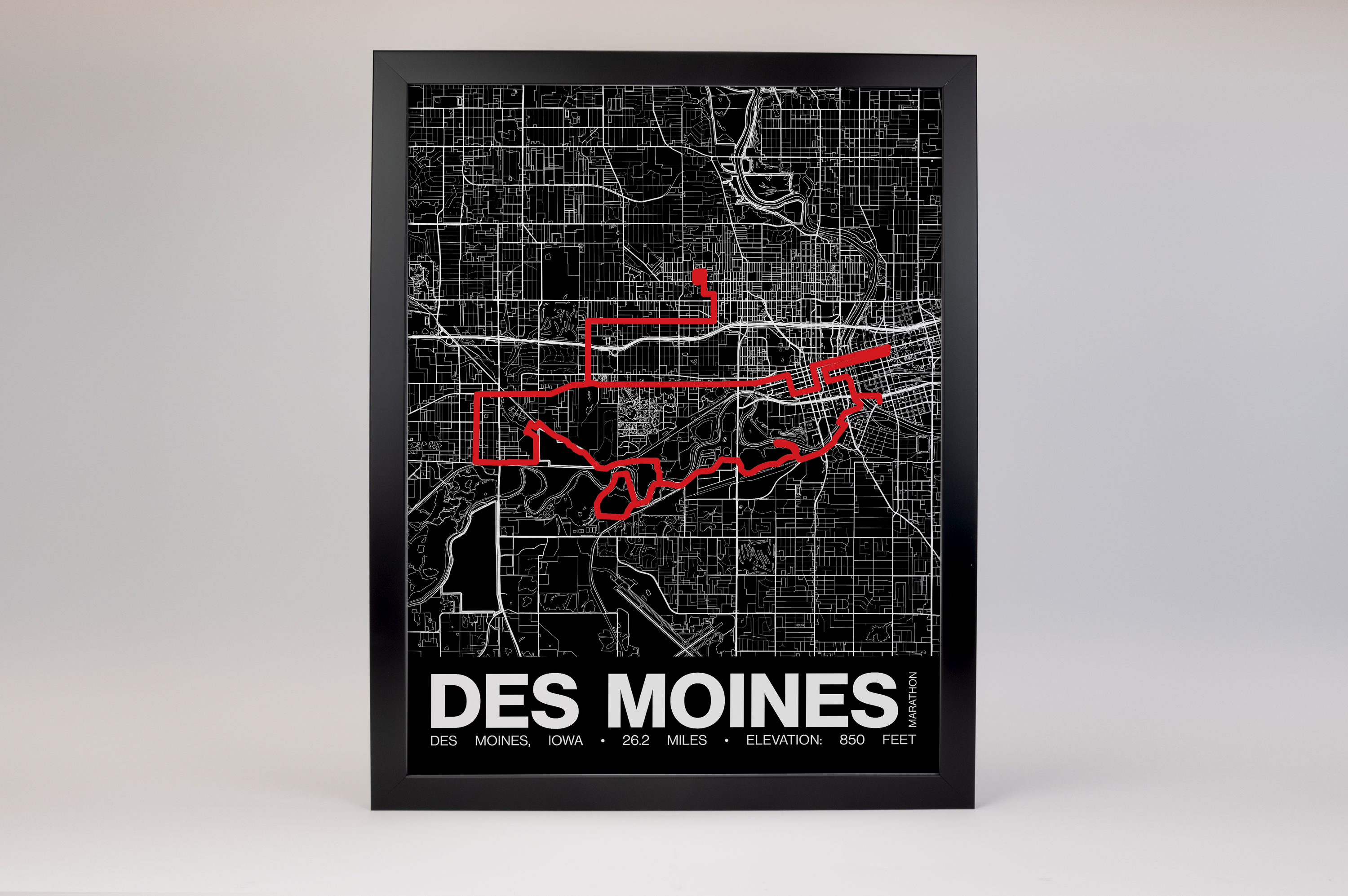 Des Moines Marathon Poster - Grid Style