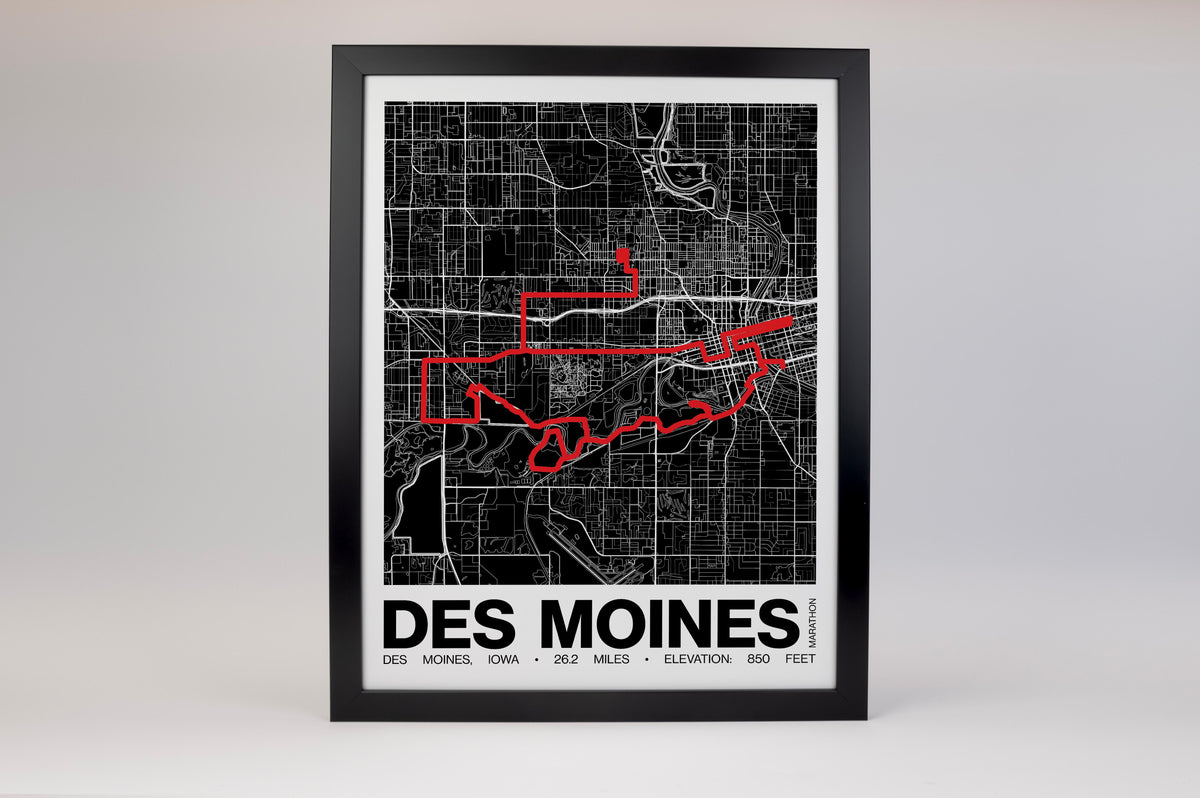 Des Moines Marathon Poster - Grid Style