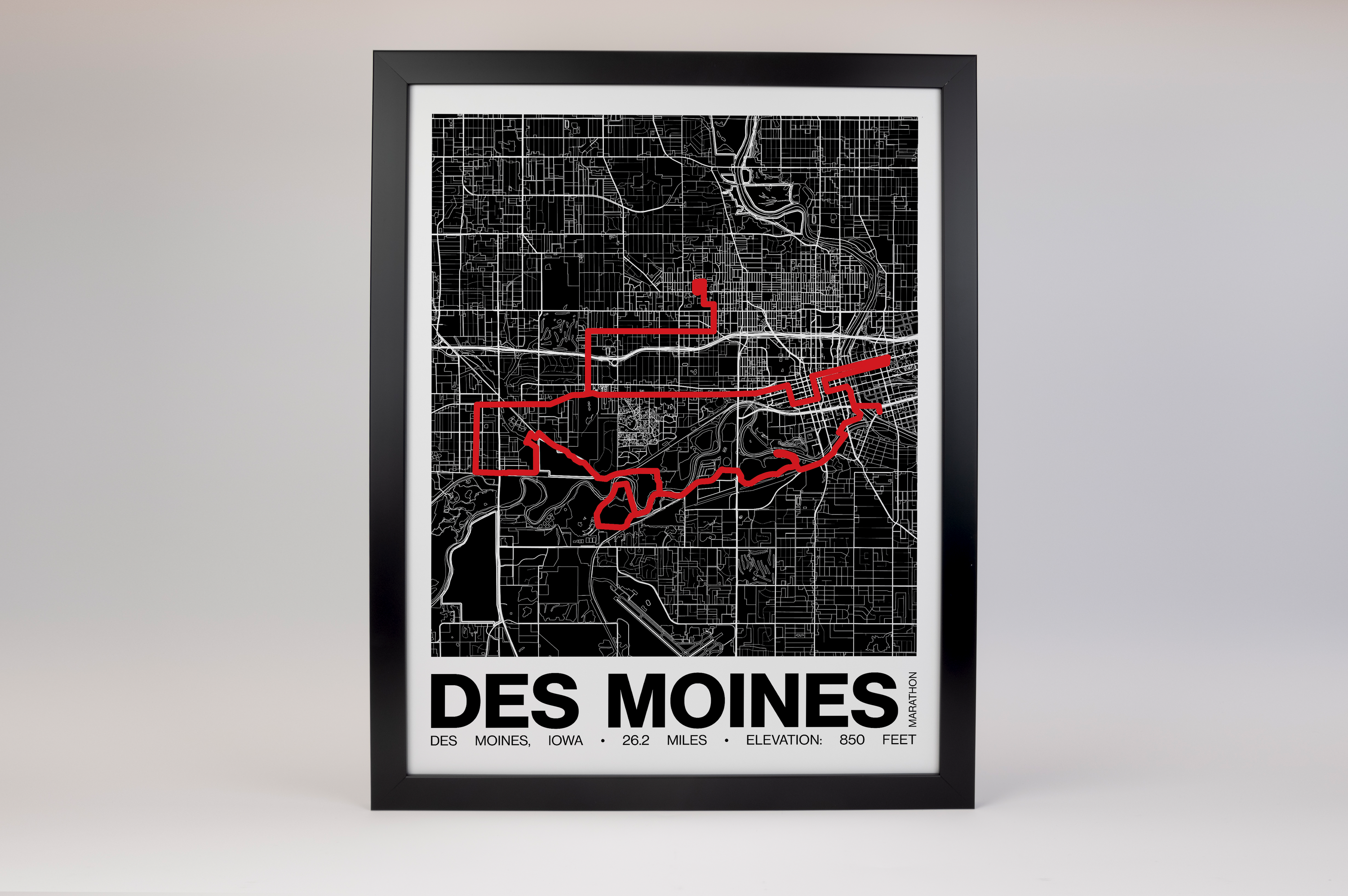 Des Moines Marathon Poster - Grid Style