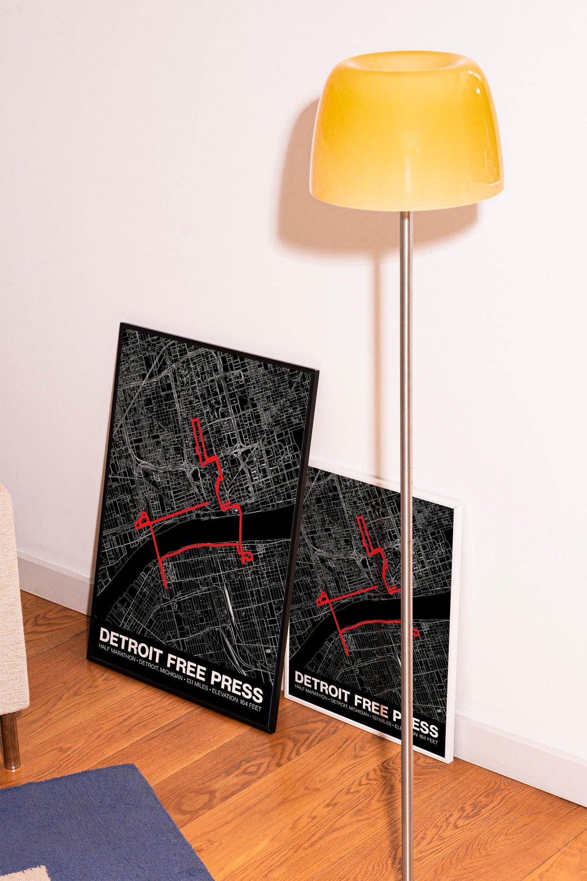 Detroit Free Press Half Marathon Poster - Grid Style