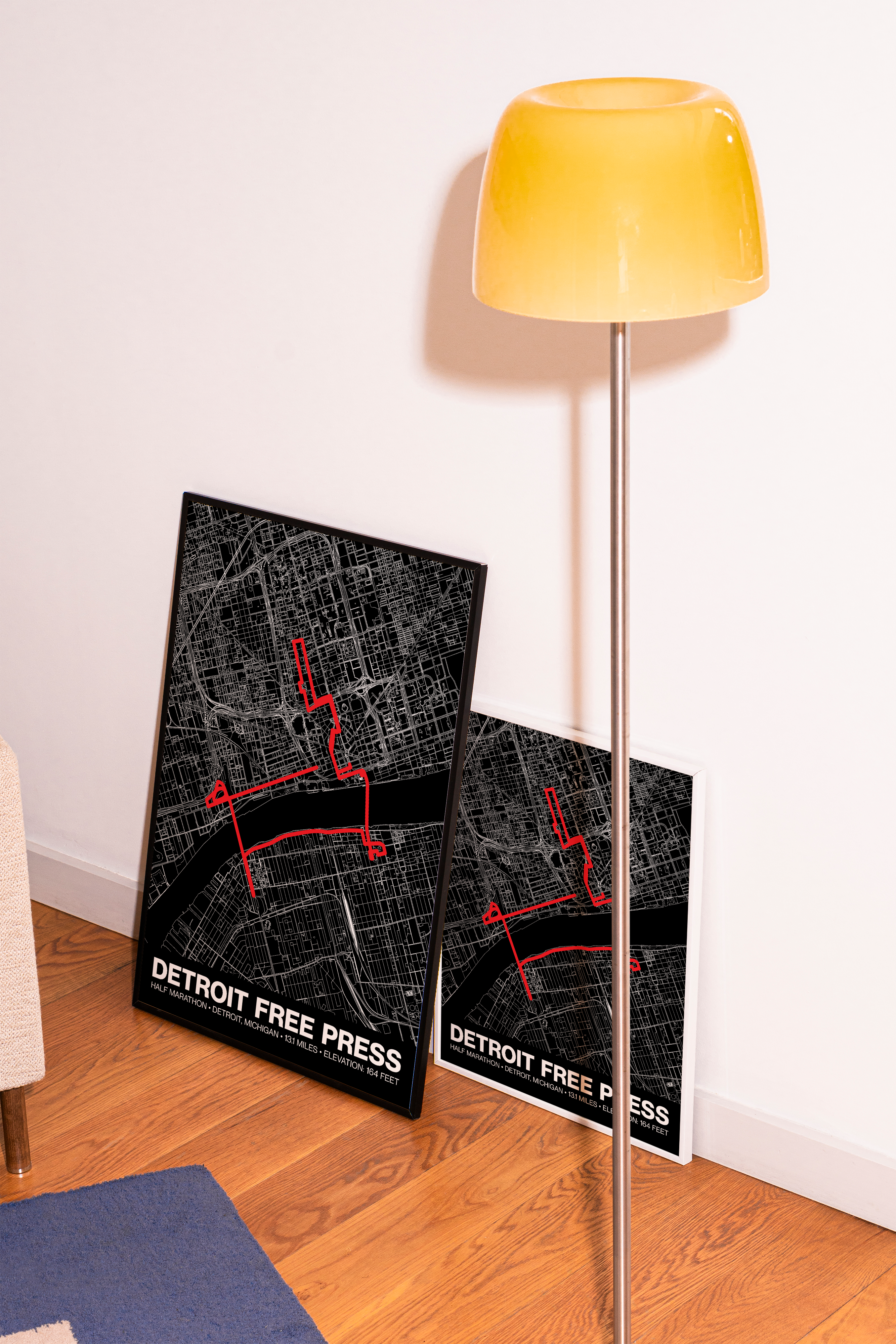 Detroit Free Press Half Marathon Poster - Grid Style