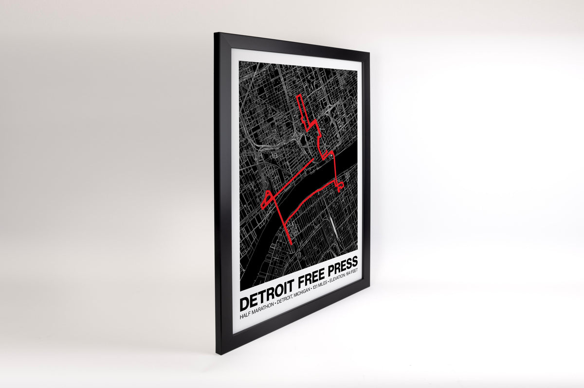 Detroit Free Press Half Marathon Poster - Grid Style