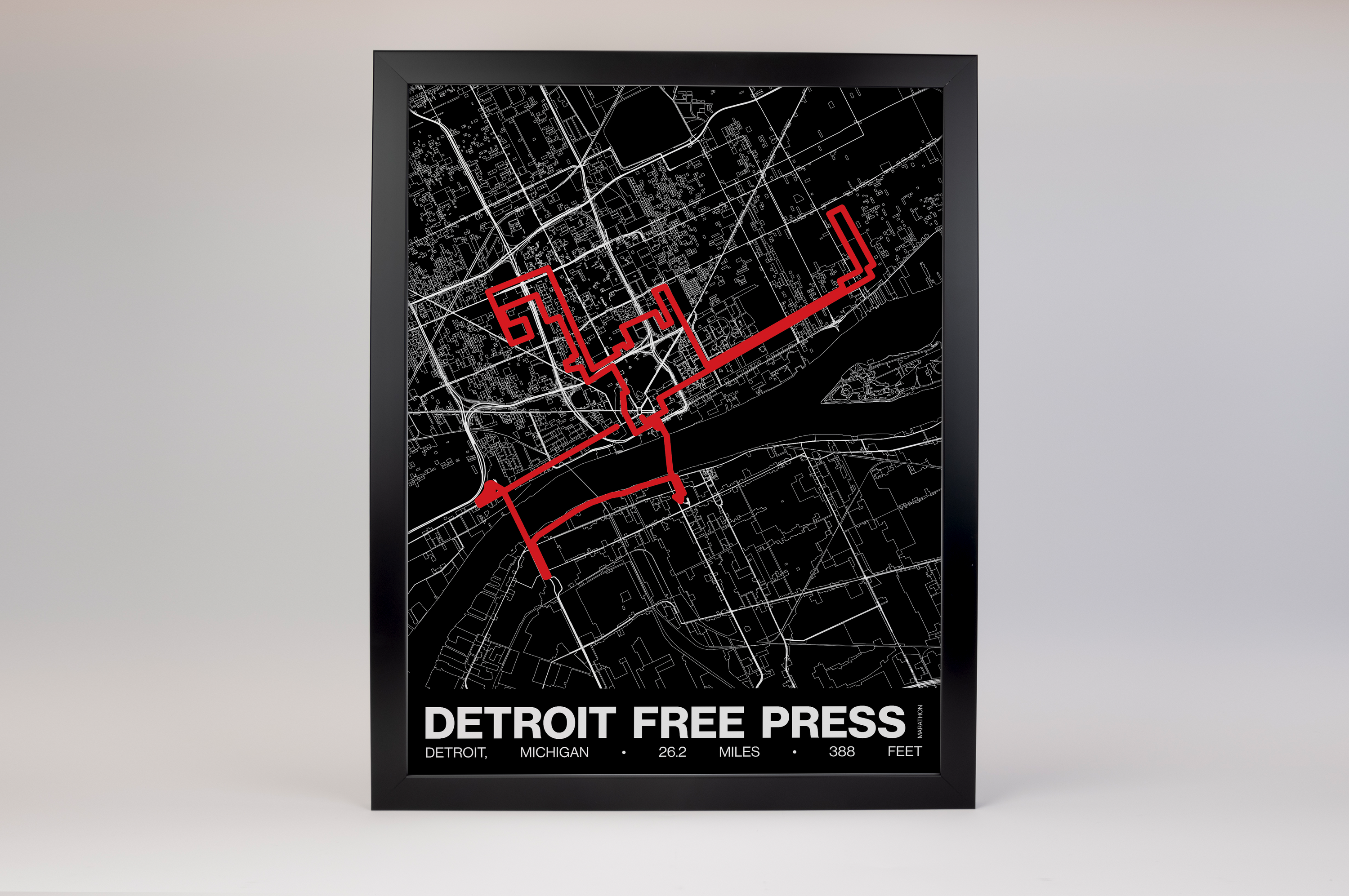 Detroit Free Press Marathon Poster - Grid Style