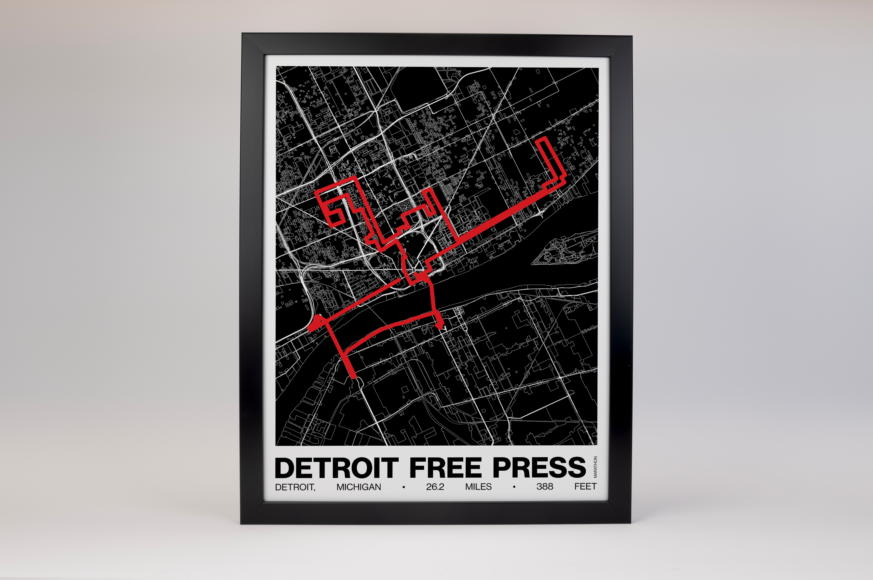 Detroit Free Press Marathon Poster - Grid Style