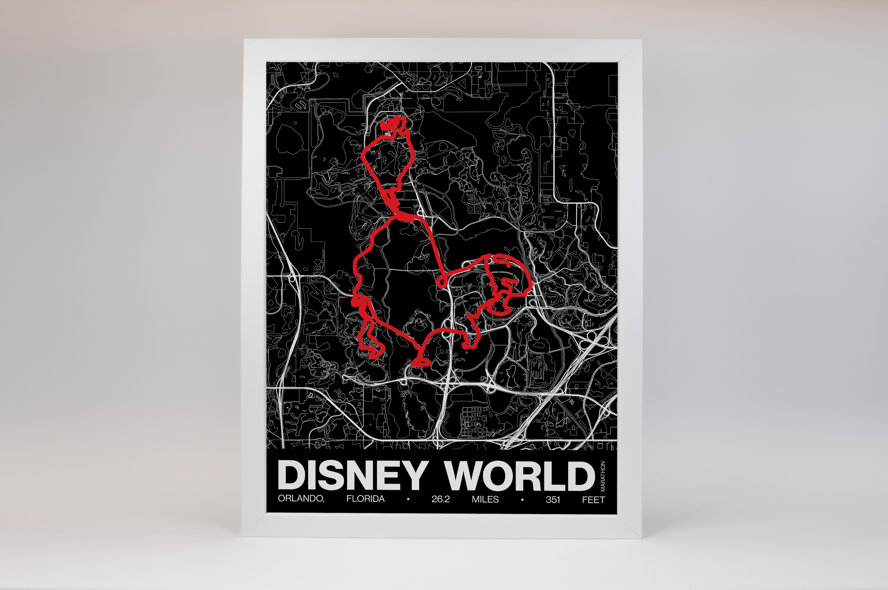 Disney World Marathon Poster - Grid Style