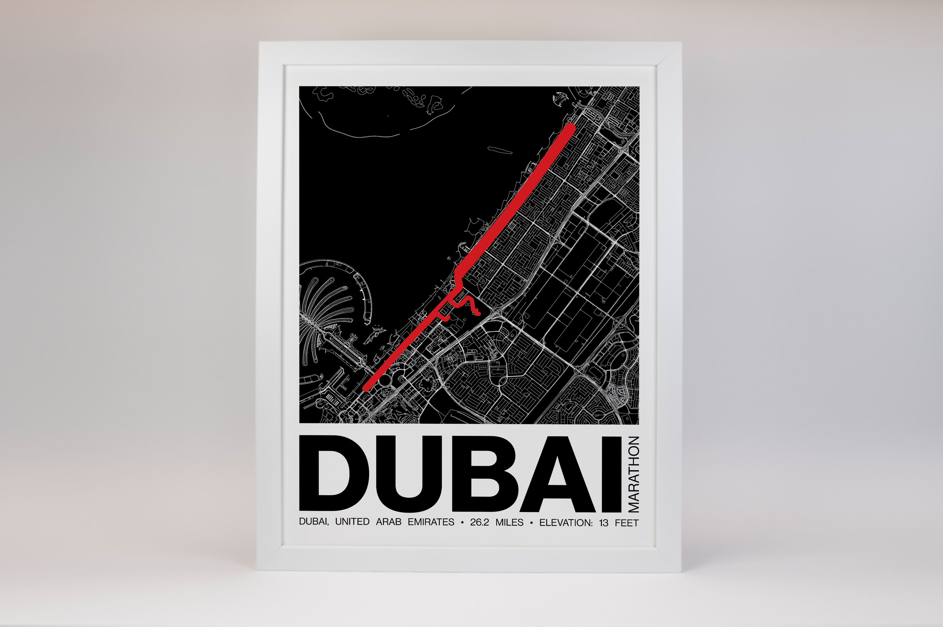 Dubai Marathon Poster - Grid Style