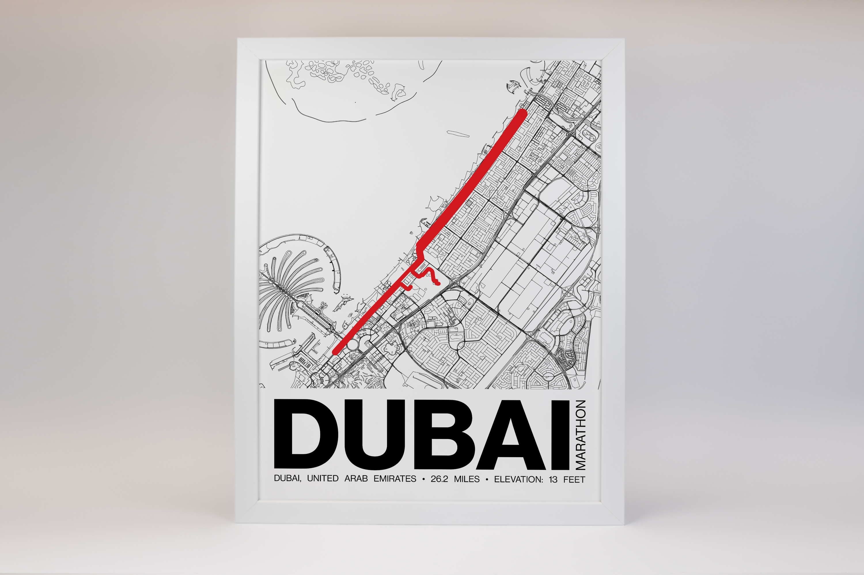 Dubai Marathon Poster - Grid Style