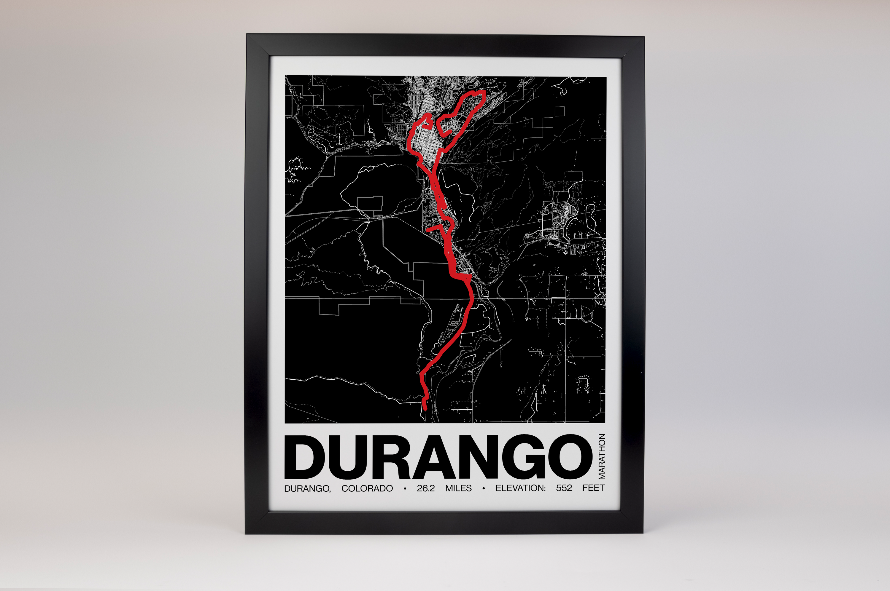 Durango Marathon Poster - Grid Style