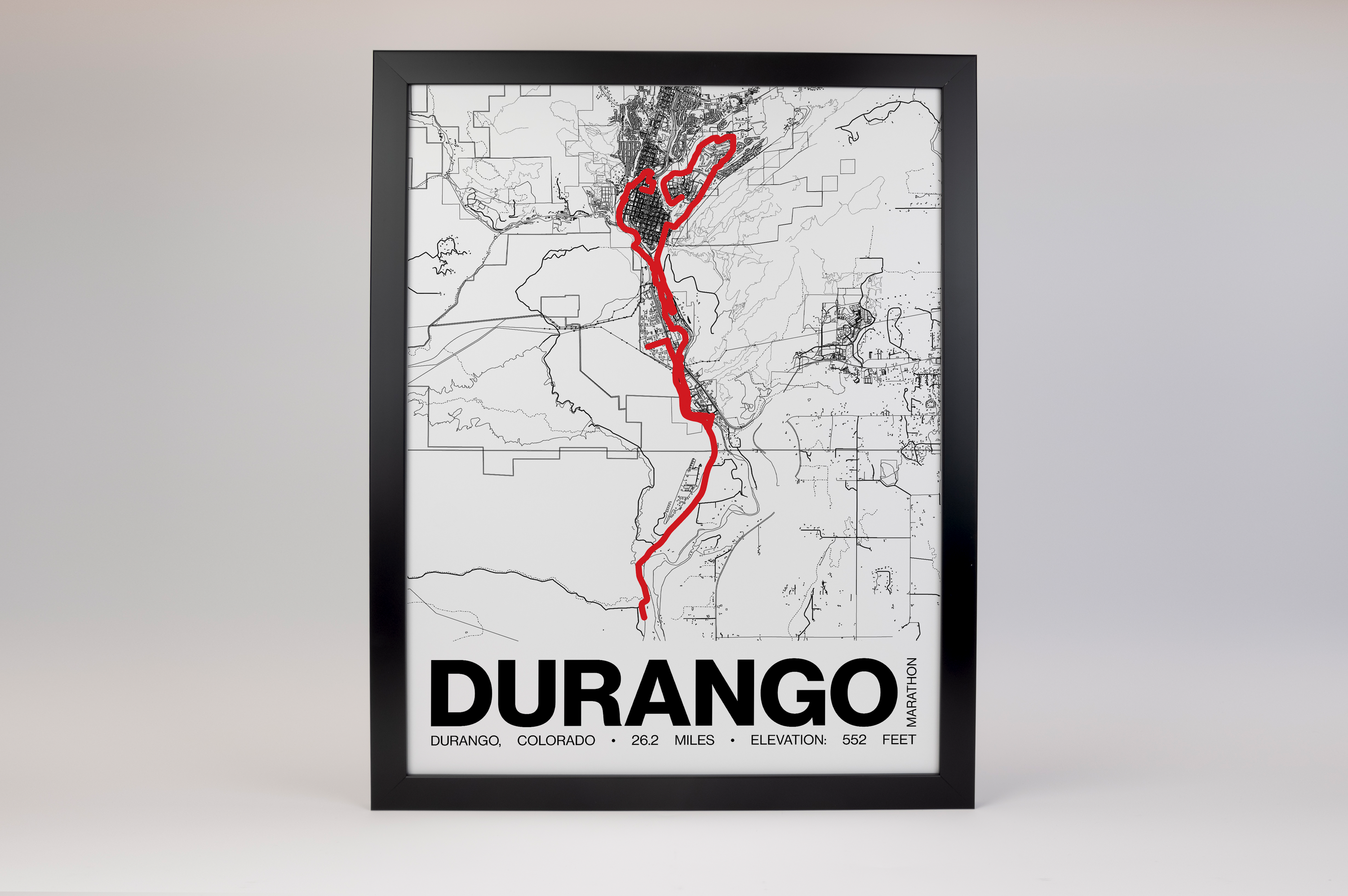 Durango Marathon Poster - Grid Style