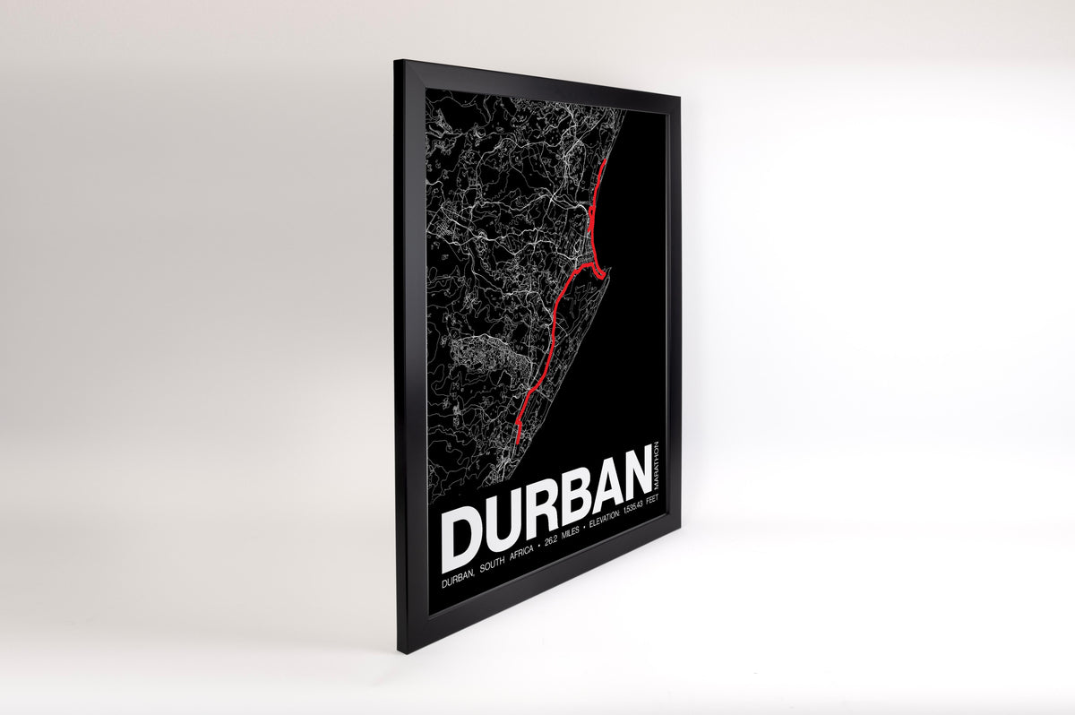 Durban International Marathon Poster - Grid Style
