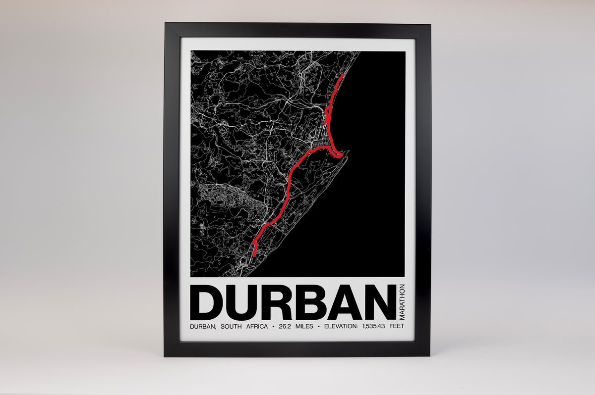 Durban International Marathon Poster - Grid Style