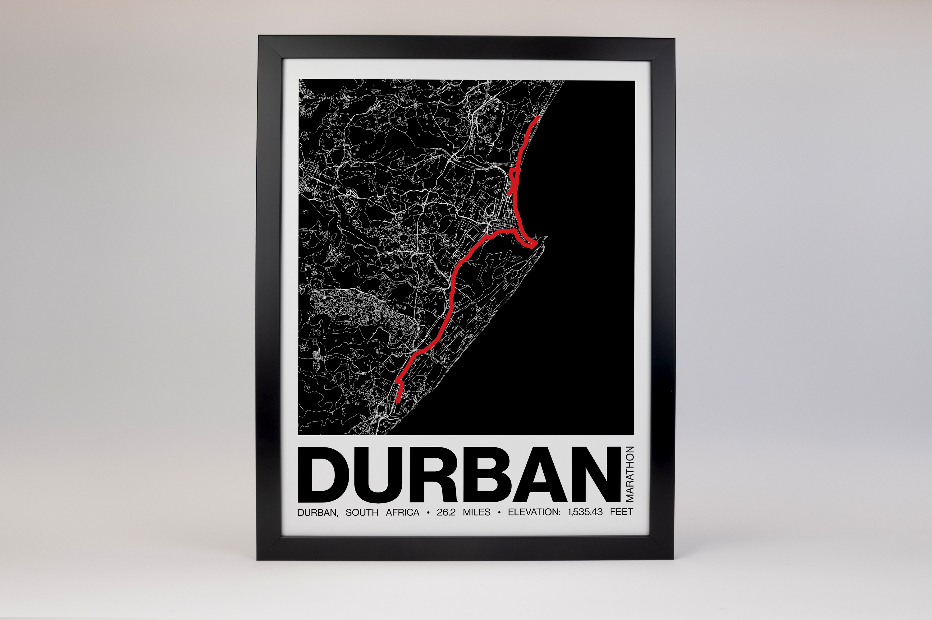 Durban International Marathon Poster - Grid Style