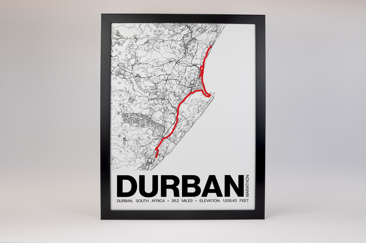 Durban International Marathon Poster - Grid Style